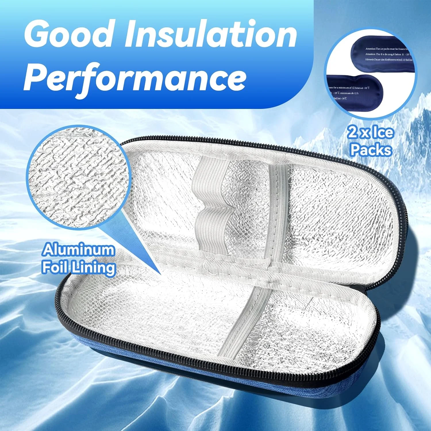 کیف خنک نگهدارنده انسولین روآرژی به همراه 2 بسته یخ کیف خنک نگهدارنده انسولین روآرژی به همراه 2 بسته یخ