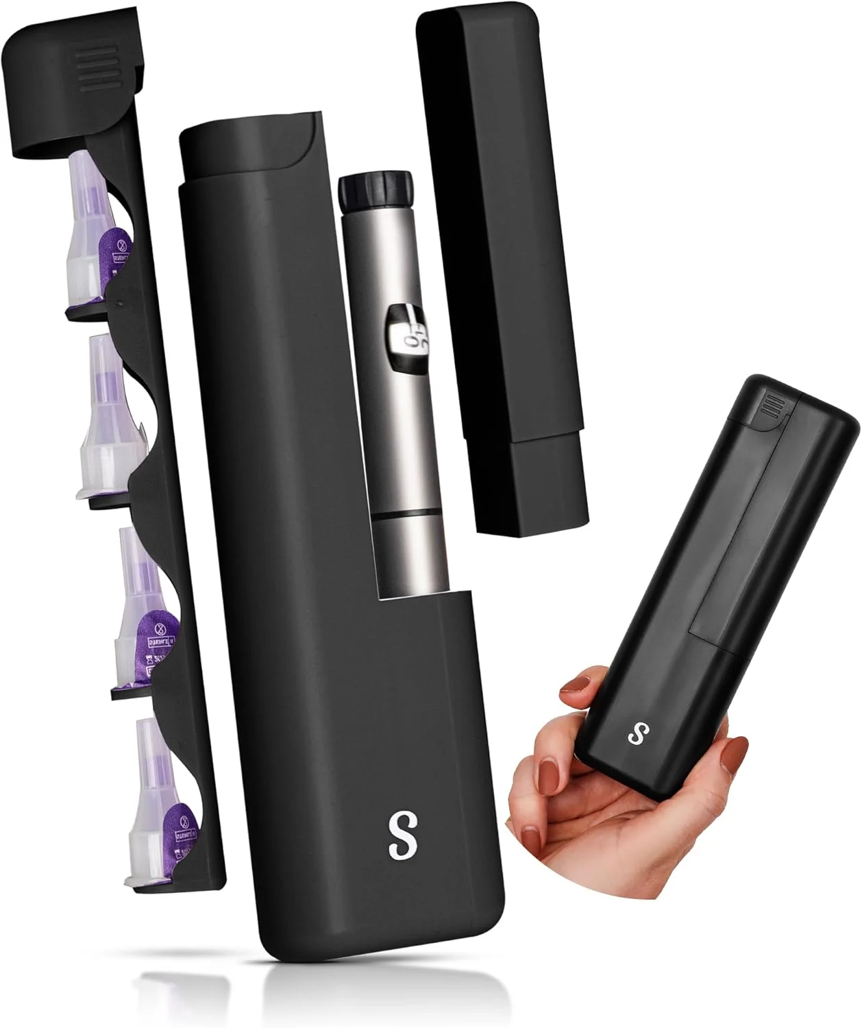 کیف حمل روزانه انسولین STRAWBERRY & CO DailyEase با محفظه داخلی برای نگهداری سوزن - سازمان دهنده لوازم دیابتی مورد تایید TSA برای Ozempic، قلم های انسولین و نگهداری سوزن - مشکی کیف حمل روزانه انسولین STRAWBERRY & CO DailyEase با محفظه داخلی برای نگهداری سوزن - سازمان دهنده لوازم دیابتی مورد تایید TSA برای Ozempic، قلم های انسولین و نگهداری سوزن - مشکی