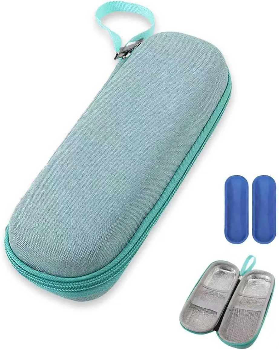 کیف خنک نگهدارنده قلم انسولین به همراه دو بسته یخ قابل استفاده مجدد - کیف عایق قابل حمل برای قلم های انسولین، سوزن ها و لوازم دیابتی برای مسافرت های روزانه (سبز نعنایی) کیف خنک نگهدارنده قلم انسولین به همراه دو بسته یخ قابل استفاده مجدد - کیف عایق قابل حمل برای قلم های انسولین، سوزن ها و لوازم دیابتی برای مسافرت های روزانه (سبز نعنایی)