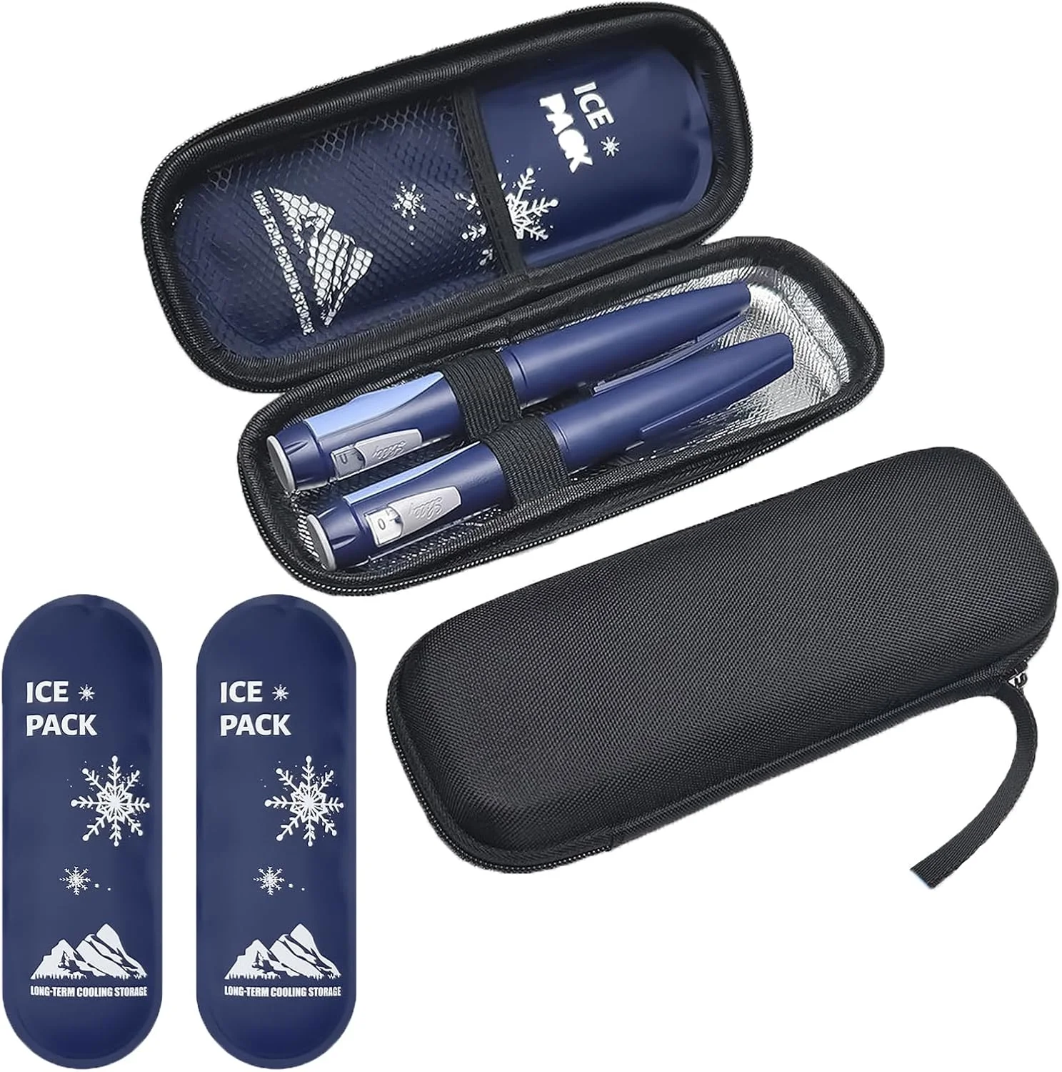 کیف خنک نگهدارنده قلم انسولین SOOFAM به همراه 2 بسته یخ قابل استفاده مجدد، کیف عایق دارویی دیابتی برای قلم های انسولین و سایر لوازم دیابتی، جمع و جور برای زندگی روزمره و سفر (مشکی) کیف خنک نگهدارنده قلم انسولین SOOFAM به همراه 2 بسته یخ قابل استفاده مجدد، کیف عایق دارویی دیابتی برای قلم های انسولین و سایر لوازم دیابتی، جمع و جور برای زندگی روزمره و سفر (مشکی)