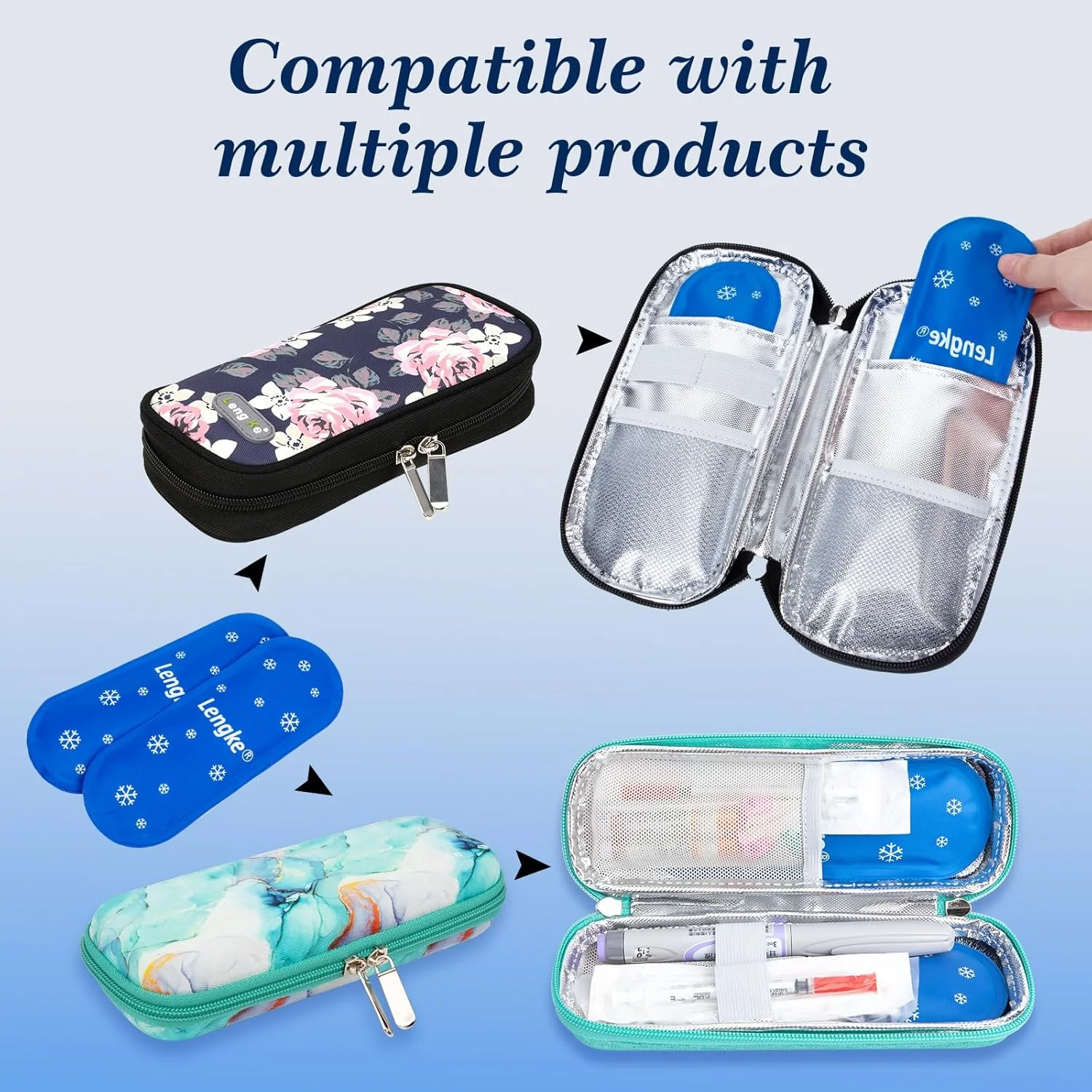 کیسه یخ SUNMON مورد تایید TSA - کیسه یخ خنک کننده انسولین برای داروهای یخچال دار (4 عدد) کیسه یخ SUNMON مورد تایید TSA - کیسه یخ خنک کننده انسولین برای داروهای یخچال دار (4 عدد)