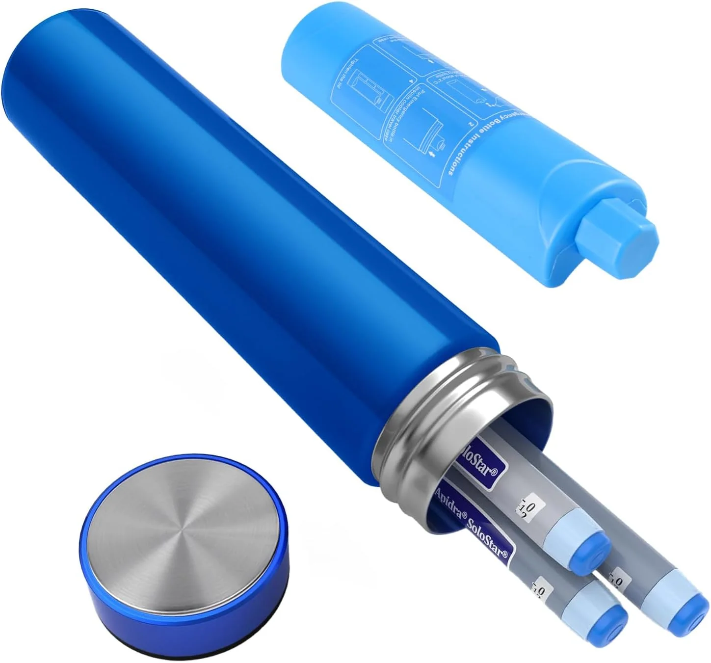 کیف خنک کننده قلم انسولین T Tersely 60H - کیف خنک کننده پزشکی مورد تایید TSA برای 3 قلم با بسته های یخ بیوژل و برچسب های پزشکی