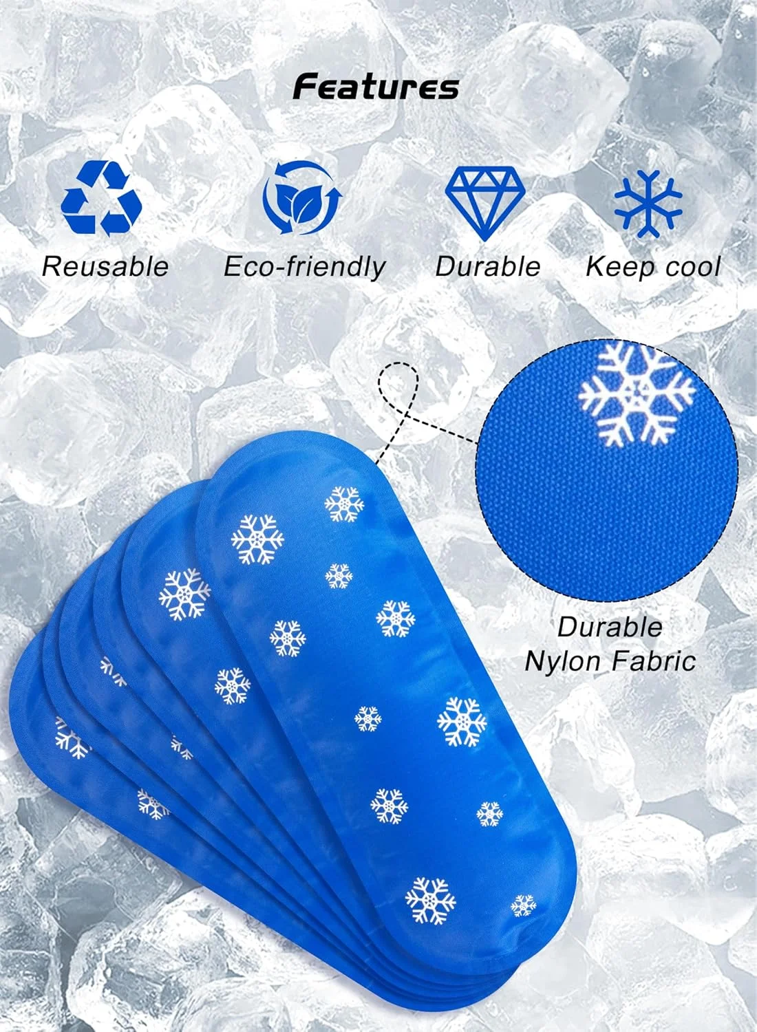 یوربازار 6 بسته یخ خشک تایید شده توسط TSA، بستههای یخ برای خنک نگه داشتن دارو، بستههای یخ قابل استفاده مجدد، بستههای یخ مسافرتی برای داروها (آبی) یوربازار 6 بسته یخ خشک تایید شده توسط TSA، بستههای یخ برای خنک نگه داشتن دارو، بستههای یخ قابل استفاده مجدد، بستههای یخ مسافرتی برای داروها (آبی)