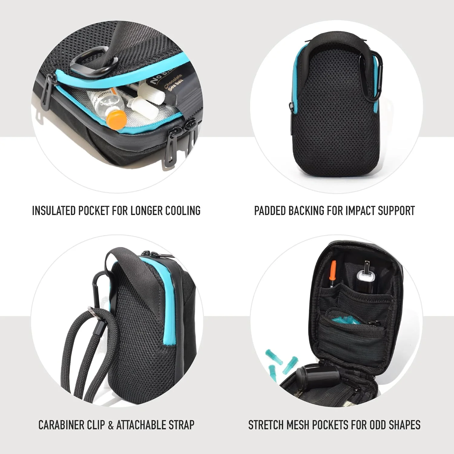 کیف لوازم دیابتی کوچک - کیف مسافرتی دارو برای لوازم دیابتی با جیب خنک نگهدارنده انسولین (مشکی) کیف لوازم دیابتی کوچک - کیف مسافرتی دارو برای لوازم دیابتی با جیب خنک نگهدارنده انسولین (مشکی)