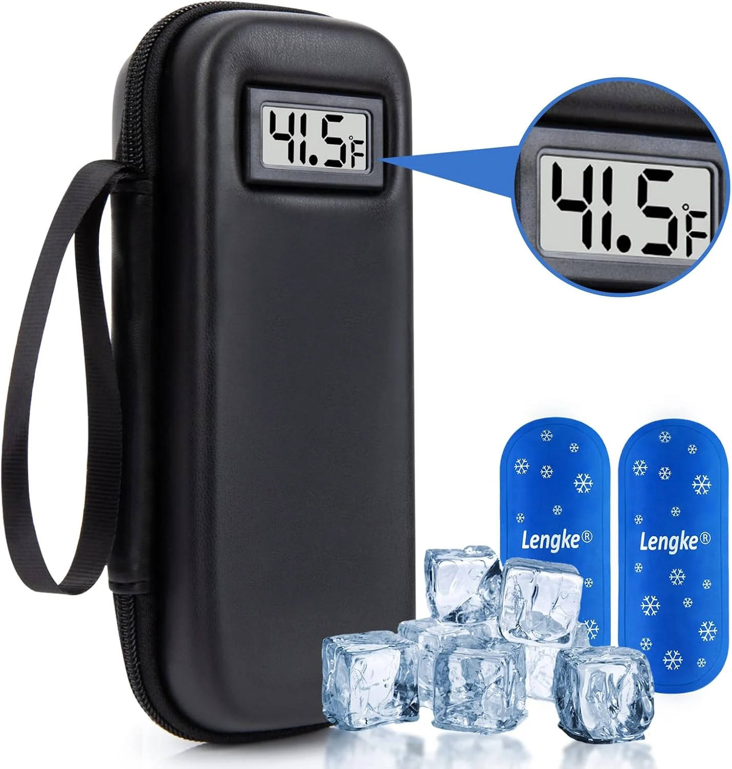 کیف خنک نگهدارنده دارو با نمایشگر دما - کیف مسافرتی خنک کننده دارو مورد تایید TSA، خنک کننده دارو برای مسافرت با 2 بسته یخ نایلونی (مشکی) کیف خنک نگهدارنده دارو با نمایشگر دما - کیف مسافرتی خنک کننده دارو مورد تایید TSA، خنک کننده دارو برای مسافرت با 2 بسته یخ نایلونی (مشکی)