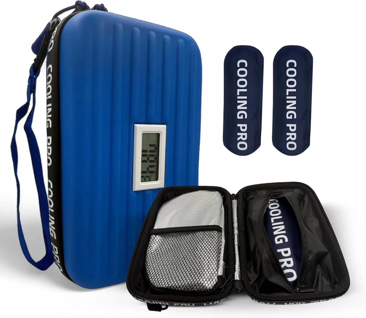 کیف خنک نگهدارنده دارو مسافرتی با نمایشگر دما، کیف خنک کننده قلم دارو، کیف دیابت برای لوازم با 2 بسته یخ (آبی) کیف خنک نگهدارنده دارو مسافرتی با نمایشگر دما، کیف خنک کننده قلم دارو، کیف دیابت برای لوازم با 2 بسته یخ (آبی)