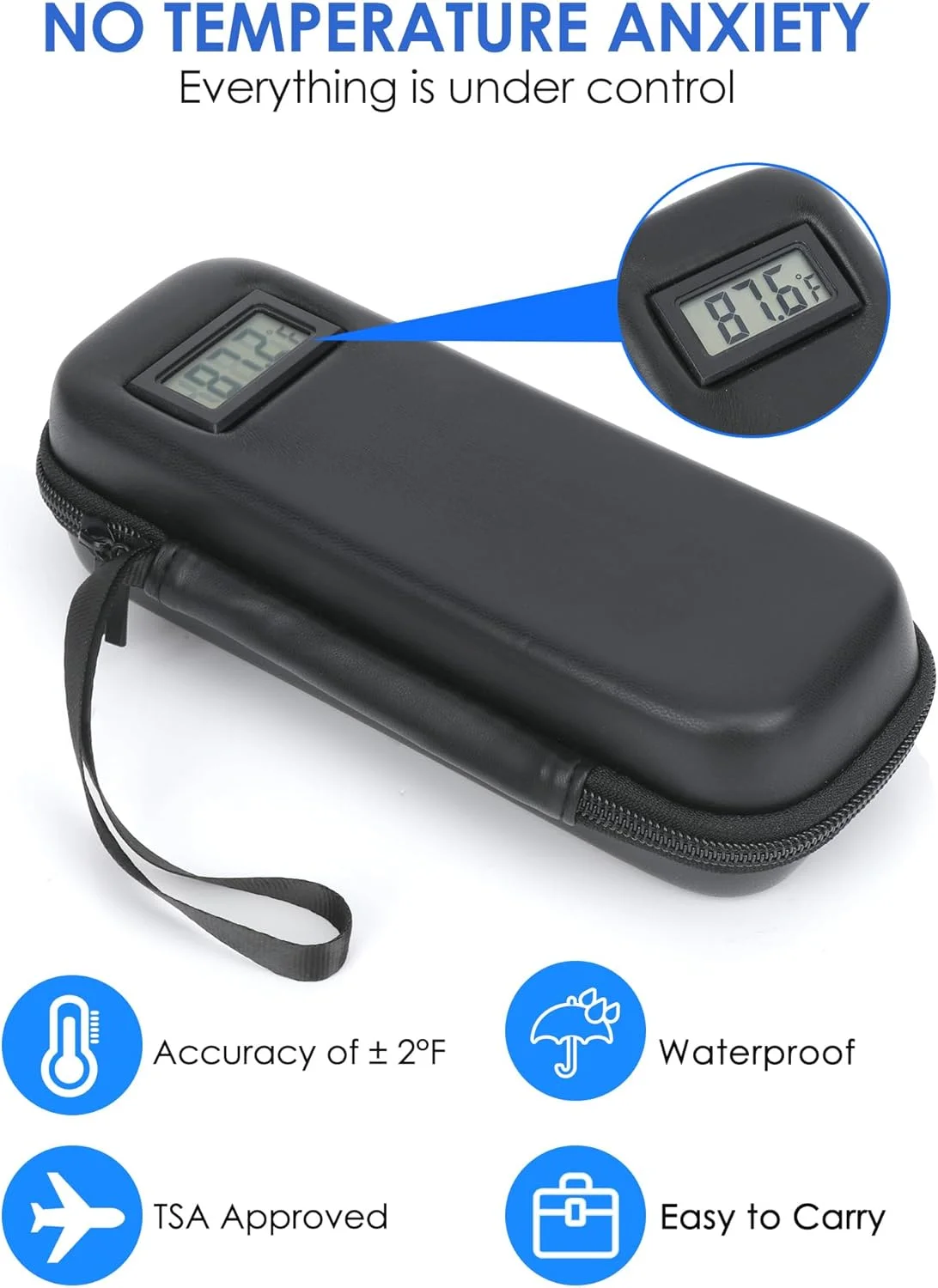 کیف خنک نگهدارنده دارو با نمایشگر دما - کیف مسافرتی خنک کننده دارو مورد تایید TSA، خنک کننده دارو برای مسافرت با 2 بسته یخ نایلونی (مشکی) کیف خنک نگهدارنده دارو با نمایشگر دما - کیف مسافرتی خنک کننده دارو مورد تایید TSA، خنک کننده دارو برای مسافرت با 2 بسته یخ نایلونی (مشکی)