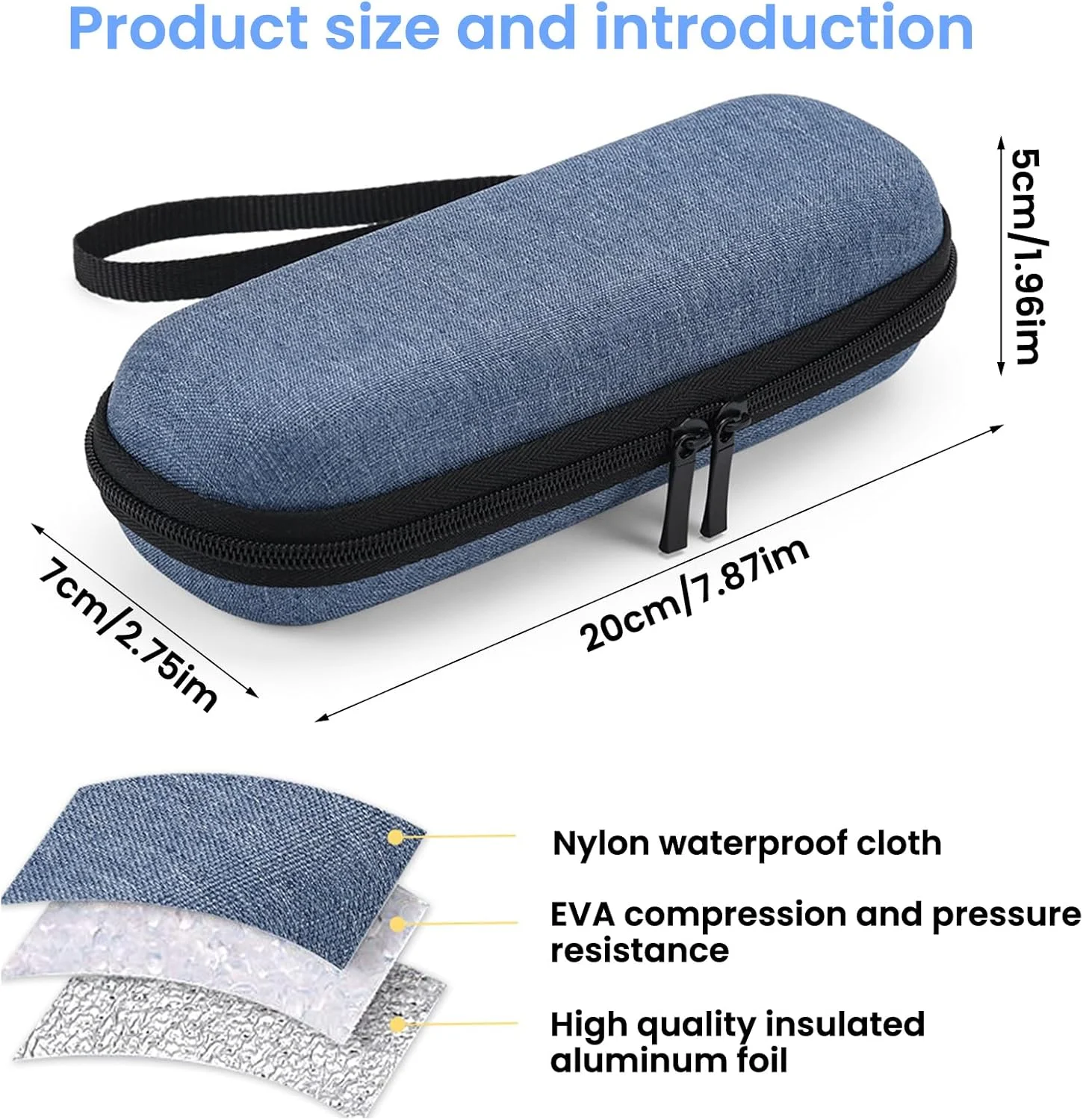 کیف خنک نگهدارنده دارو Wisfunlly، کیف خنک کننده برای سازماندهی و نگهداری قلم دارو، سازمان دهنده عایق دارویی مناسب برای زندگی روزمره و سفر (بدون بسته های یخ و قلم دارو)