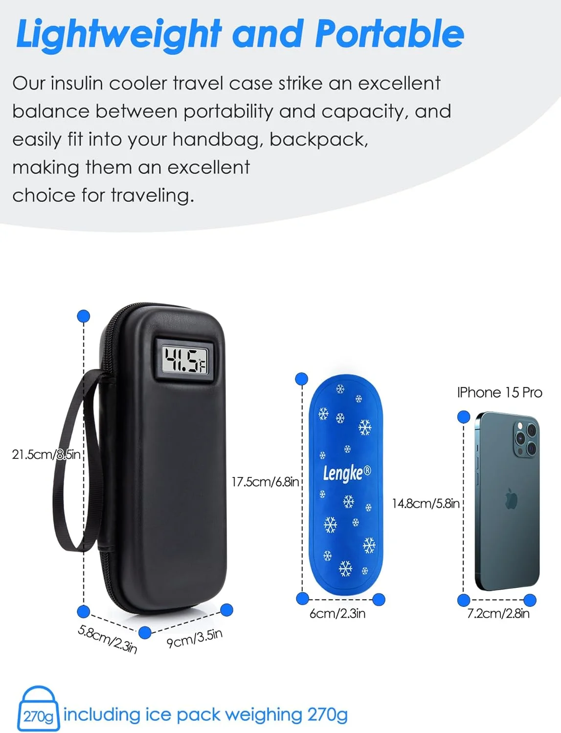 کیف خنک نگهدارنده دارو با نمایشگر دما - کیف مسافرتی خنک کننده دارو مورد تایید TSA، خنک کننده دارو برای مسافرت با 2 بسته یخ نایلونی (مشکی) کیف خنک نگهدارنده دارو با نمایشگر دما - کیف مسافرتی خنک کننده دارو مورد تایید TSA، خنک کننده دارو برای مسافرت با 2 بسته یخ نایلونی (مشکی)