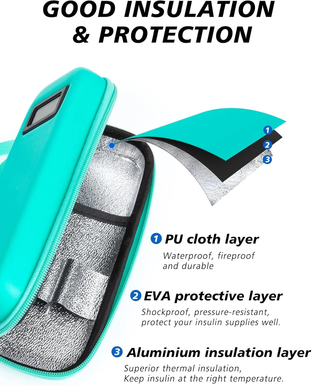 کیف خنک نگهدارنده دارو یوشیرز با نمایشگر دما - کیف مسافرتی خنک نگهدارنده دارو برای سفر و استفاده روزانه (سبز) کیف خنک نگهدارنده دارو یوشیرز با نمایشگر دما - کیف مسافرتی خنک نگهدارنده دارو برای سفر و استفاده روزانه (سبز)