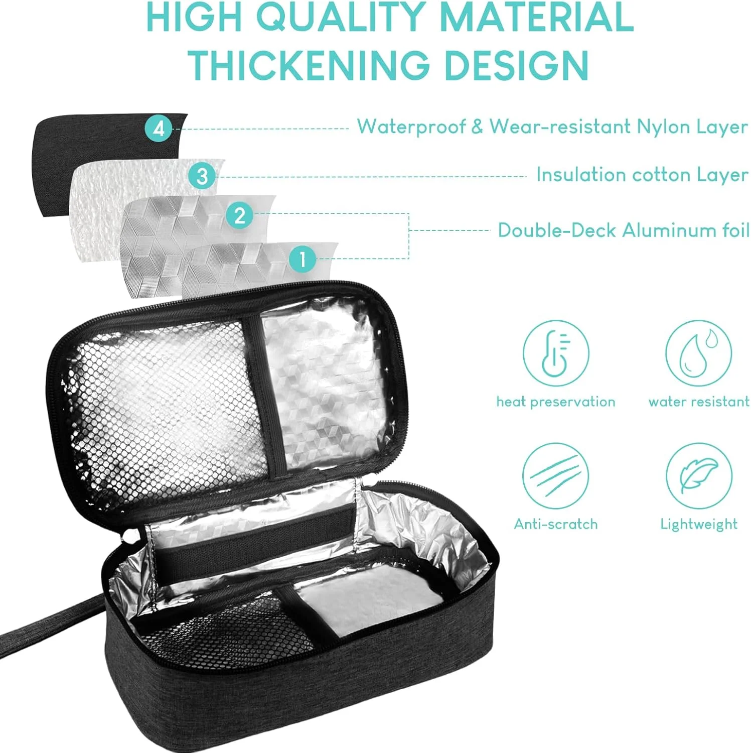 کیف خنک نگهدارنده انسولین، کیف حمل داروی دیابتی با 2 بسته یخ 200 گرمی، کیف خنک کننده دارویی عایق با ظرفیت بزرگ برای قلم های انسولین و دیابت (مشکی) کیف خنک نگهدارنده انسولین، کیف حمل داروی دیابتی با 2 بسته یخ 200 گرمی، کیف خنک کننده دارویی عایق با ظرفیت بزرگ برای قلم های انسولین و دیابت (مشکی)