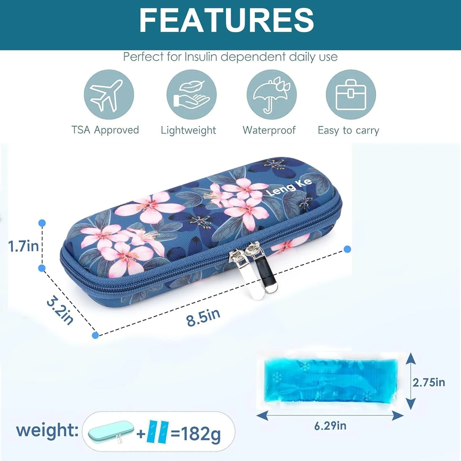 کیف خنک نگهدارنده انسولین Wisfunlly برای افراد دیابتی، کیف خنک کننده انسولین برای سازماندهی و حمل قلم انسولین، سازمان دهنده عایق دار داروهای دیابتی مناسب برای زندگی روزمره و سفر با 2 بسته یخ کیف خنک نگهدارنده انسولین Wisfunlly برای افراد دیابتی، کیف خنک کننده انسولین برای سازماندهی و حمل قلم انسولین، سازمان دهنده عایق دار داروهای دیابتی مناسب برای زندگی روزمره و سفر با 2 بسته یخ