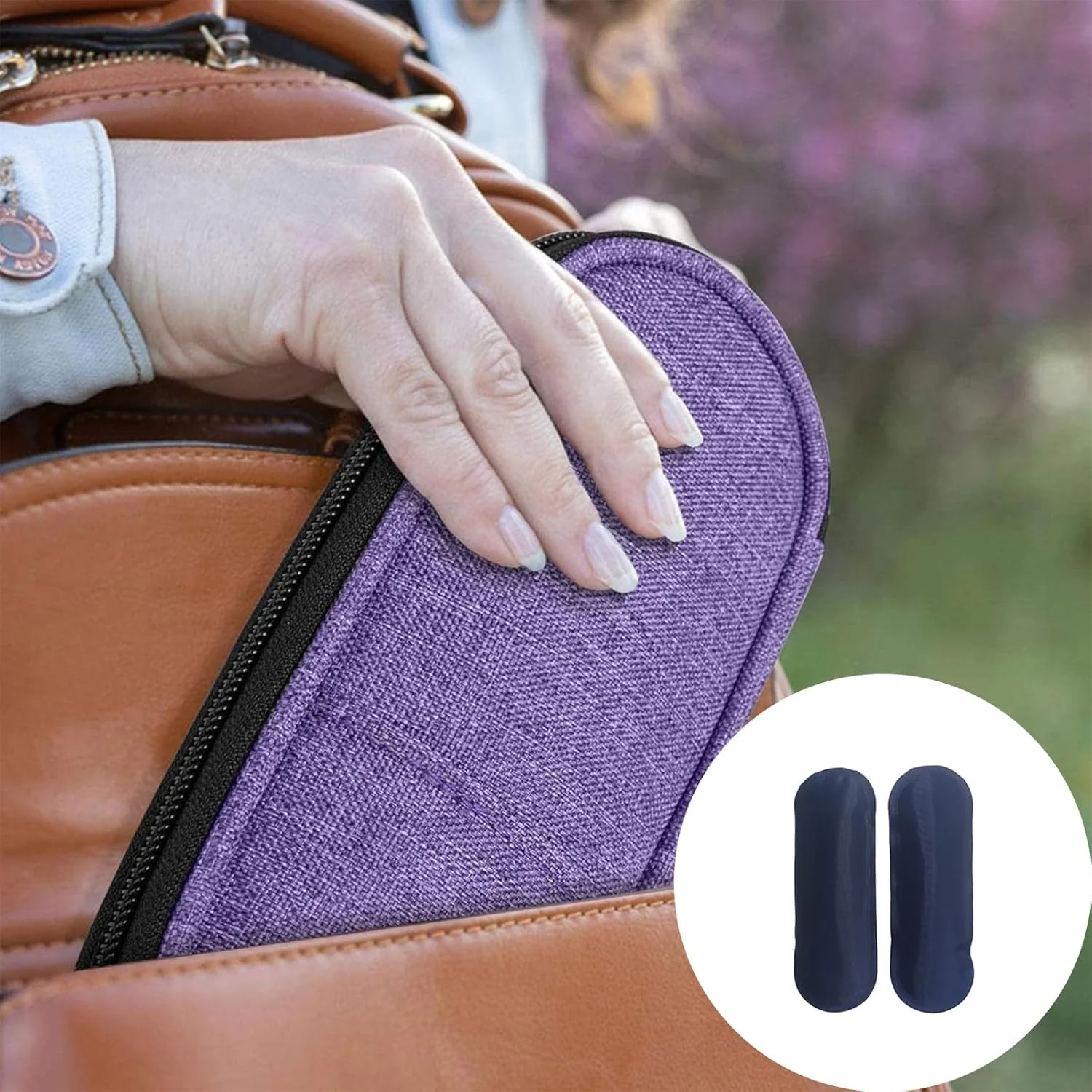 کیف خنک نگهدارنده انسولین آرومی به همراه 2 بسته یخ نایلونی، خنک نگهدارنده دارو برای لوازم دیابتی، بنفش، سایز M، شیک کیف خنک نگهدارنده انسولین آرومی به همراه 2 بسته یخ نایلونی، خنک نگهدارنده دارو برای لوازم دیابتی، بنفش، سایز M، شیک