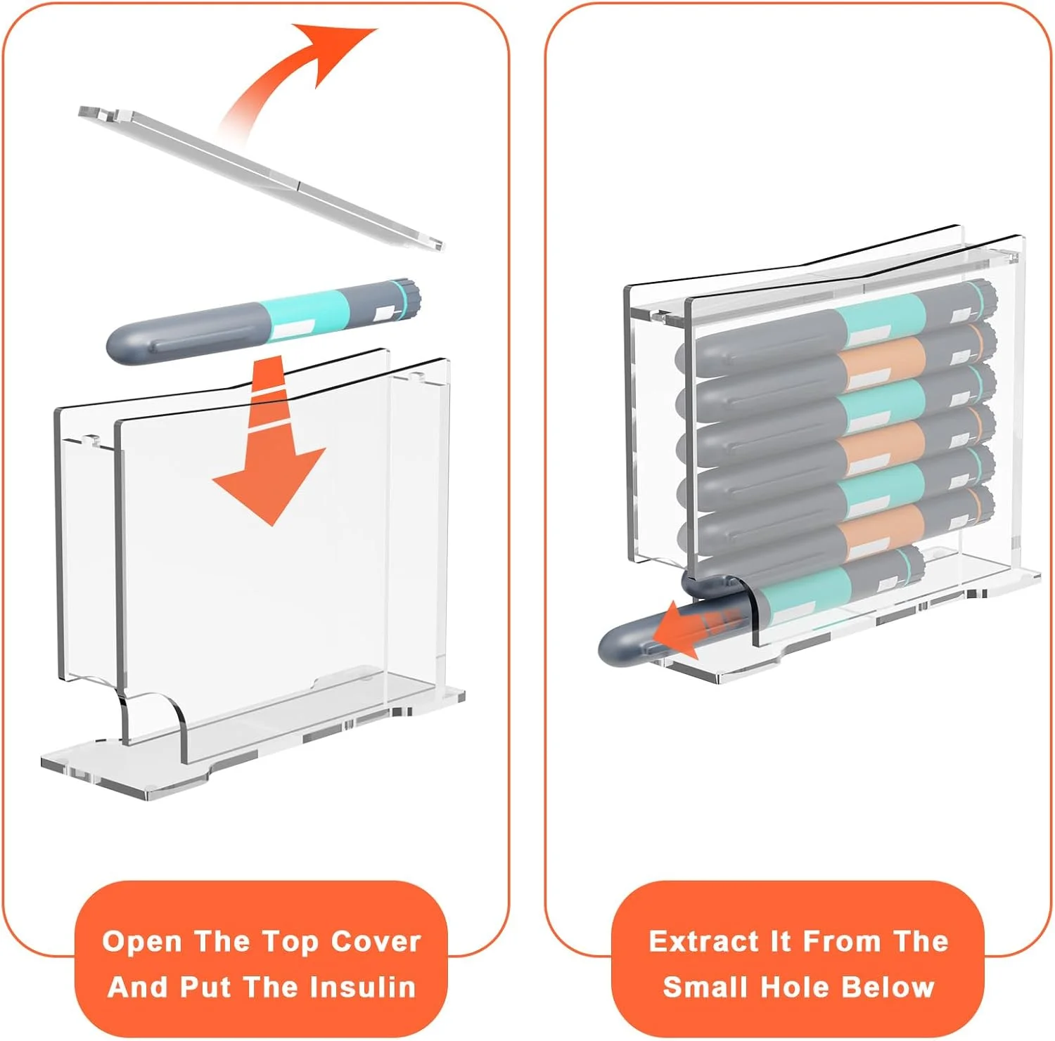 جعبه نگهدارنده قلم انسولین بیوتی فلایر، استفاده روزانه، صرفه جویی در فضا، اکریلیک، شفاف، 5 عدد جعبه نگهدارنده قلم انسولین بیوتی فلایر، استفاده روزانه، صرفه جویی در فضا، اکریلیک، شفاف، 5 عدد