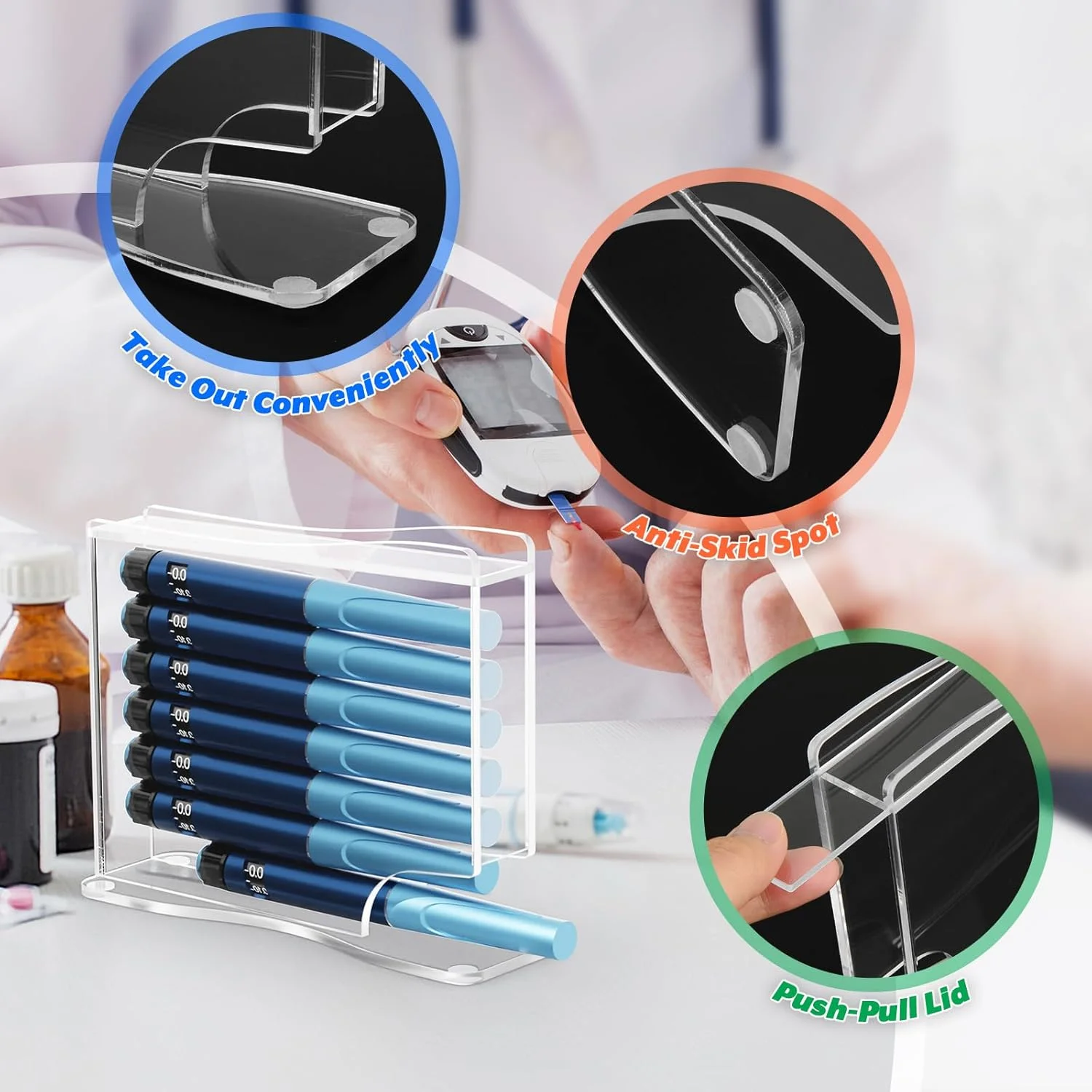 نگهدارنده قلم انسولین Beautyflier برای یخچال، جعبه نگهداری قلم انسولین، کیف نظم دهنده نگهدارنده قلم انسولین، استفاده روزانه، سبک وزن، صرفه جویی در فضا، قلم انسولین شامل نمی شود (سایز M) نگهدارنده قلم انسولین Beautyflier برای یخچال، جعبه نگهداری قلم انسولین، کیف نظم دهنده نگهدارنده قلم انسولین، استفاده روزانه، سبک وزن، صرفه جویی در فضا، قلم انسولین شامل نمی شود (سایز M)