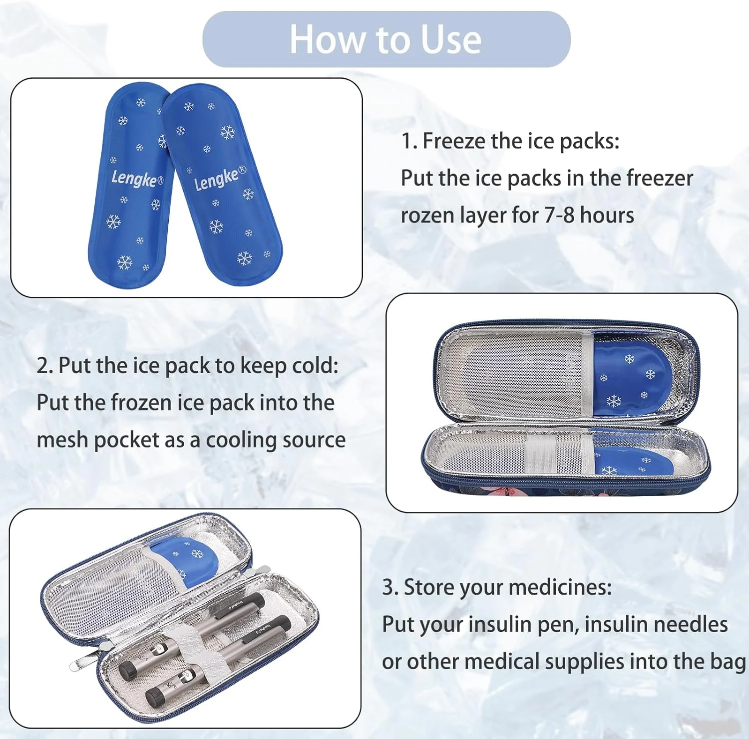کیف قلم انسولین BOMKEE، کیف خنک نگهدارنده انسولین، کیف دارو برای حمل آسان، کیف مخصوص قلم انسولین، دستگاه قند خون به همراه 2 بسته یخ کیف قلم انسولین BOMKEE، کیف خنک نگهدارنده انسولین، کیف دارو برای حمل آسان، کیف مخصوص قلم انسولین، دستگاه قند خون به همراه 2 بسته یخ