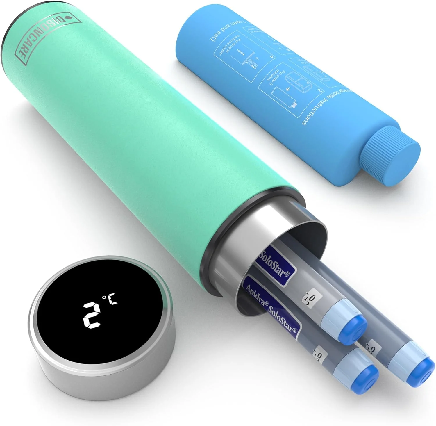 کیف خنک نگهدارنده انسولین مسافرتی DISONCARE Odyssey 60H با نمایشگر دما - کیف قابل حمل خنک کننده دارو با بستههای یخ مورد تایید TSA و تگ اطلاعات QR (فیروزه ای) کیف خنک نگهدارنده انسولین مسافرتی DISONCARE Odyssey 60H با نمایشگر دما - کیف قابل حمل خنک کننده دارو با بستههای یخ مورد تایید TSA و تگ اطلاعات QR (فیروزه ای)