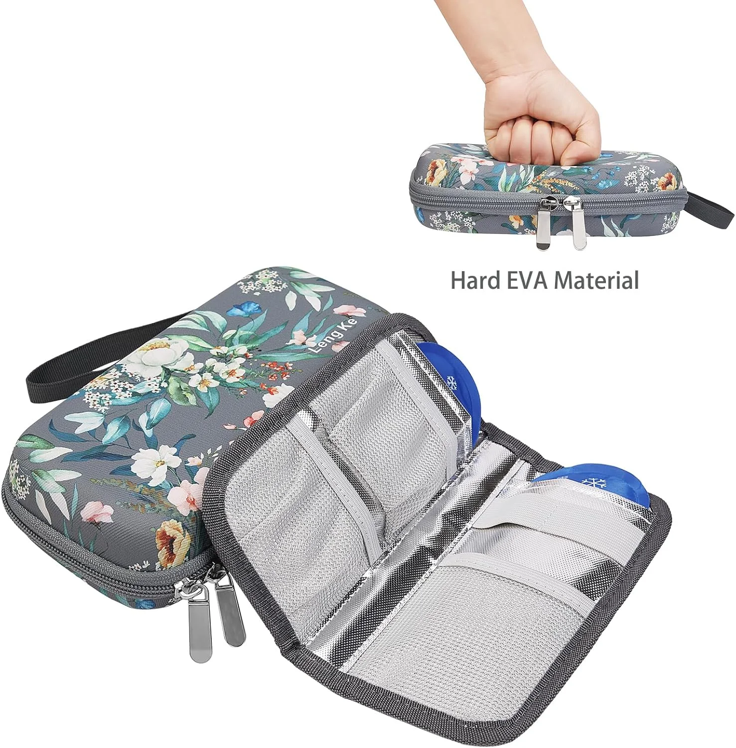 کیف خنک نگهدارنده انسولین BOMKEE، کیف عایق برای داروهای نیازمند یخچال، کیف نگهداری و سازمان دهنده دارو با 2 بسته یخ کیف خنک نگهدارنده انسولین BOMKEE، کیف عایق برای داروهای نیازمند یخچال، کیف نگهداری و سازمان دهنده دارو با 2 بسته یخ