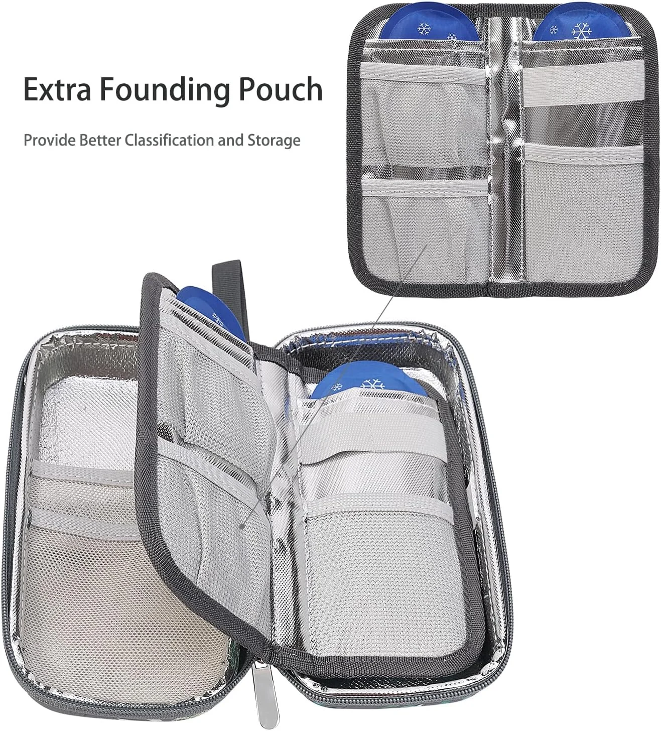 کیف خنک نگهدارنده انسولین BOMKEE، کیف عایق برای داروهای نیازمند یخچال، کیف نگهداری و سازمان دهنده دارو با 2 بسته یخ کیف خنک نگهدارنده انسولین BOMKEE، کیف عایق برای داروهای نیازمند یخچال، کیف نگهداری و سازمان دهنده دارو با 2 بسته یخ