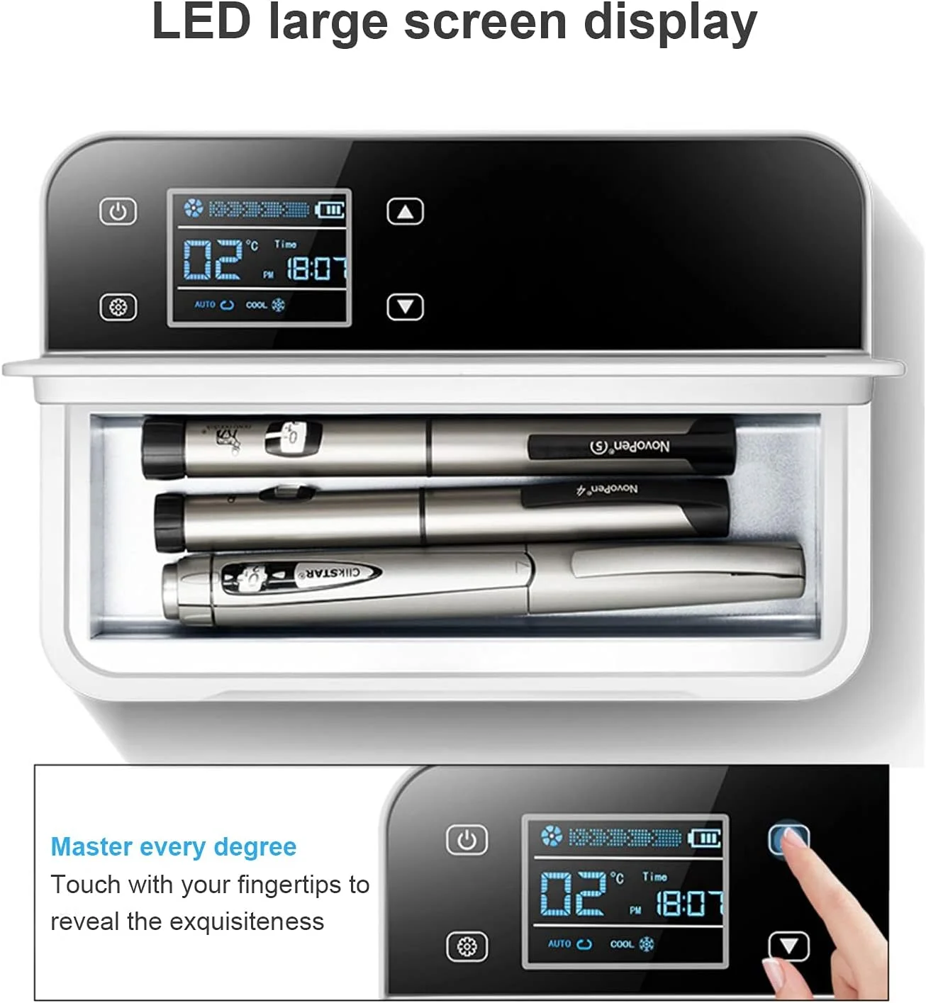 کیف حمل قلم انسولین، کیف خنک کننده قابل حمل برای دیابت، مناسب برای تعویض آسان سوزن ها با هر تزریق برای انسولین، اینترفرون، هورمون رشد، قطره های چشمی کیف حمل قلم انسولین، کیف خنک کننده قابل حمل برای دیابت، مناسب برای تعویض آسان سوزن ها با هر تزریق برای انسولین، اینترفرون، هورمون رشد، قطره های چشمی