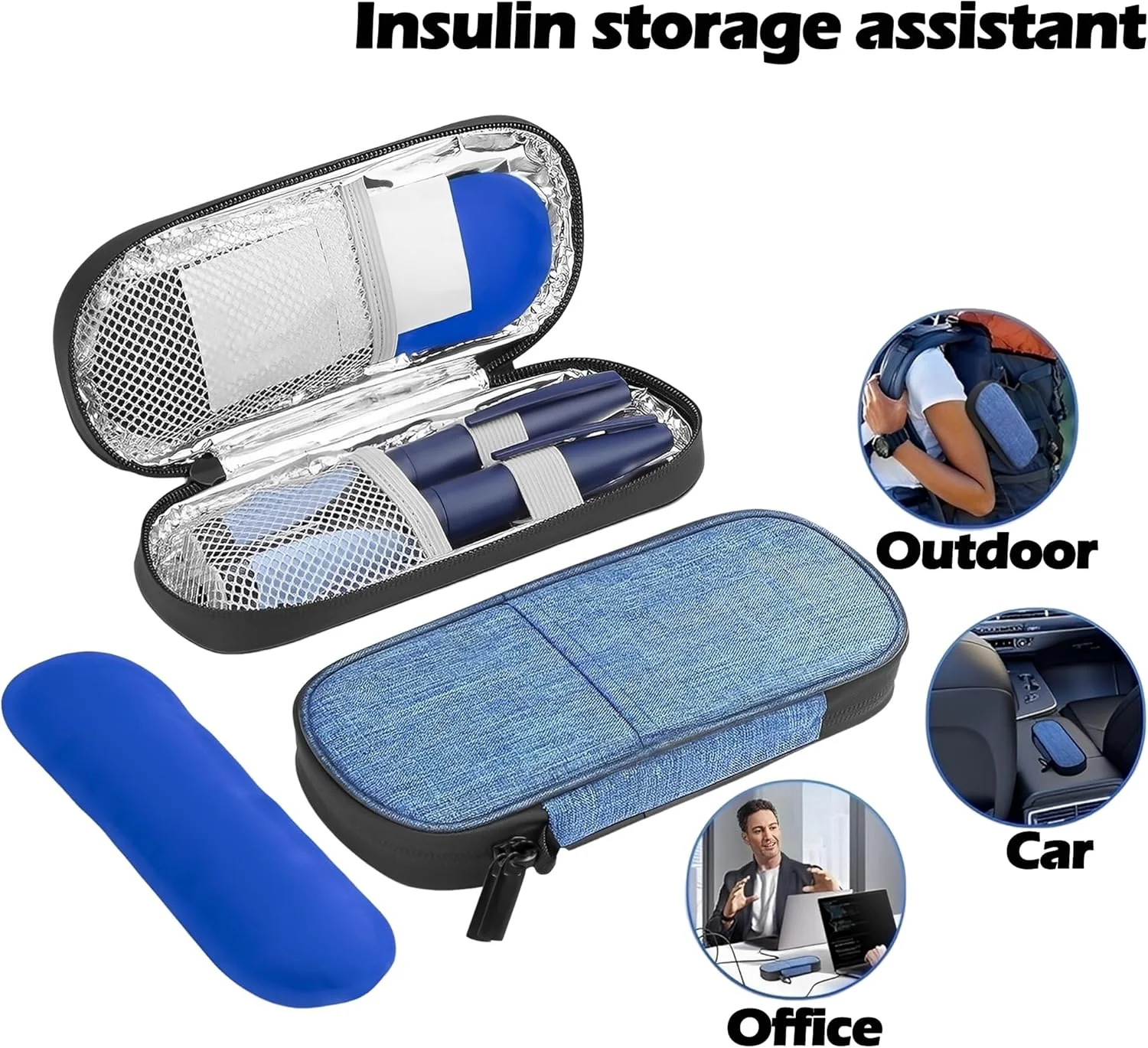 کیف خنک نگهدارنده انسولین CXAFQ آبی با میله یخ آبی، کیف قلم انسولین، کیف مسافرتی خنک کننده انسولین، طراحی قابل حمل، قابل استفاده برای نگهداری انسولین یا مواد غذایی که نیاز به خنک نگه داشتن دارند کیف خنک نگهدارنده انسولین CXAFQ آبی با میله یخ آبی، کیف قلم انسولین، کیف مسافرتی خنک کننده انسولین، طراحی قابل حمل، قابل استفاده برای نگهداری انسولین یا مواد غذایی که نیاز به خنک نگه داشتن دارند