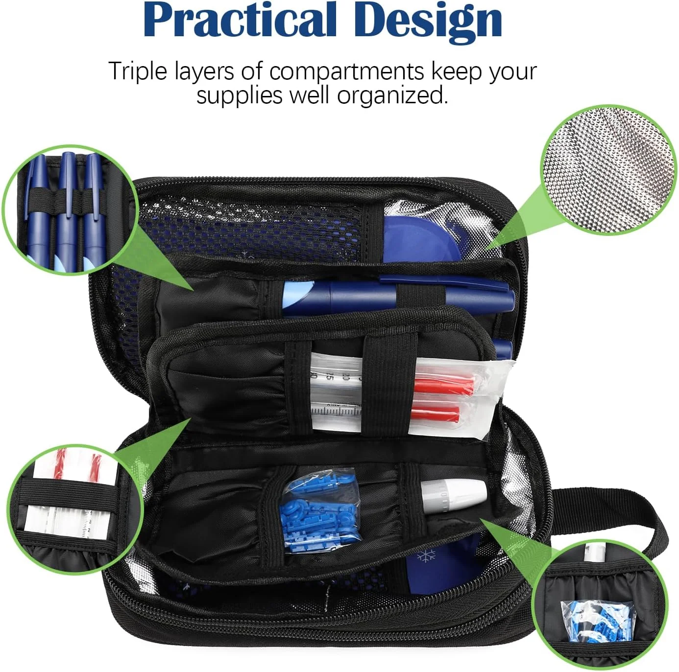 کیف خنک نگهدارنده انسولین، کیف مسافرتی قابل گسترش برای داروهای دیابتی، سازمان دهنده عایق بندی شده با 2 بسته یخ 180 گرمی - کیف خنک کننده دارویی قابل حمل برای قلم های انسولین و لوازم دستگاه تست قند خون کیف خنک نگهدارنده انسولین، کیف مسافرتی قابل گسترش برای داروهای دیابتی، سازمان دهنده عایق بندی شده با 2 بسته یخ 180 گرمی - کیف خنک کننده دارویی قابل حمل برای قلم های انسولین و لوازم دستگاه تست قند خون