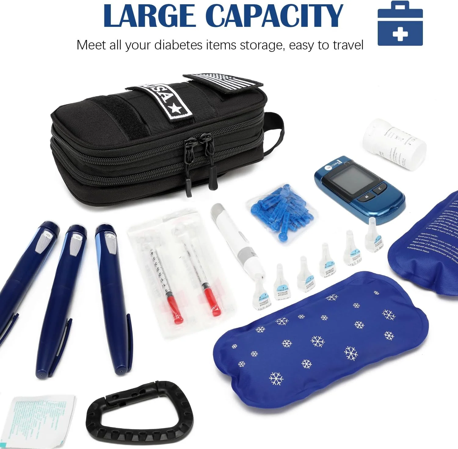 کیف خنک نگهدارنده انسولین، کیف مسافرتی قابل گسترش برای داروهای دیابتی، سازمان دهنده عایق بندی شده با 2 بسته یخ 180 گرمی - کیف خنک کننده دارویی قابل حمل برای قلم های انسولین و لوازم دستگاه تست قند خون کیف خنک نگهدارنده انسولین، کیف مسافرتی قابل گسترش برای داروهای دیابتی، سازمان دهنده عایق بندی شده با 2 بسته یخ 180 گرمی - کیف خنک کننده دارویی قابل حمل برای قلم های انسولین و لوازم دستگاه تست قند خون