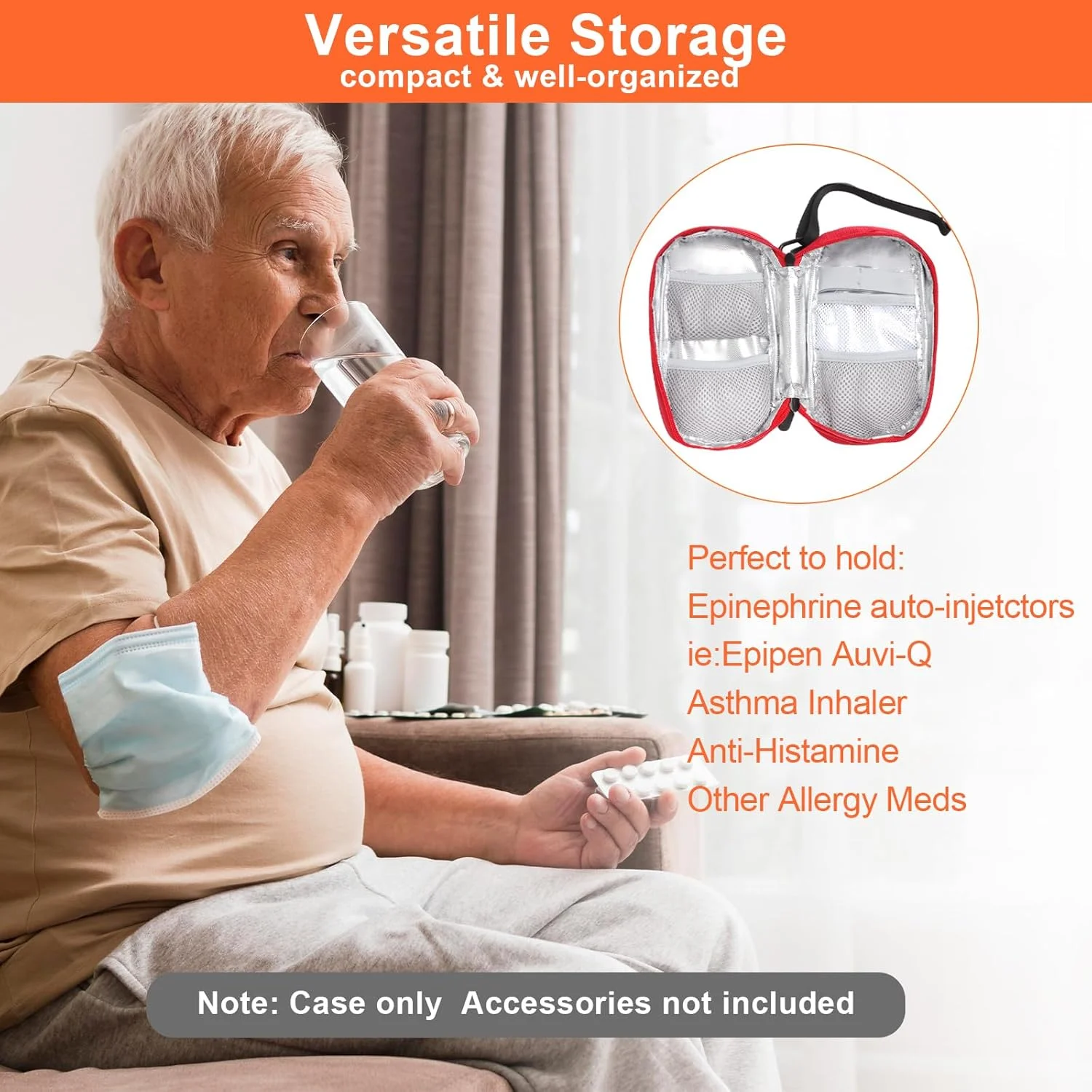 کیف حمل دارویی VOSSOT، کیف اورژانس قابل حمل، سازمان دهنده کیف دارویی عایق، برای دو عدد قلم اپی نفرین، سرنگ انسولین، استنشاقی و وسایل مهم برای داروی آلرژی، قرمز کیف حمل دارویی VOSSOT، کیف اورژانس قابل حمل، سازمان دهنده کیف دارویی عایق، برای دو عدد قلم اپی نفرین، سرنگ انسولین، استنشاقی و وسایل مهم برای داروی آلرژی، قرمز