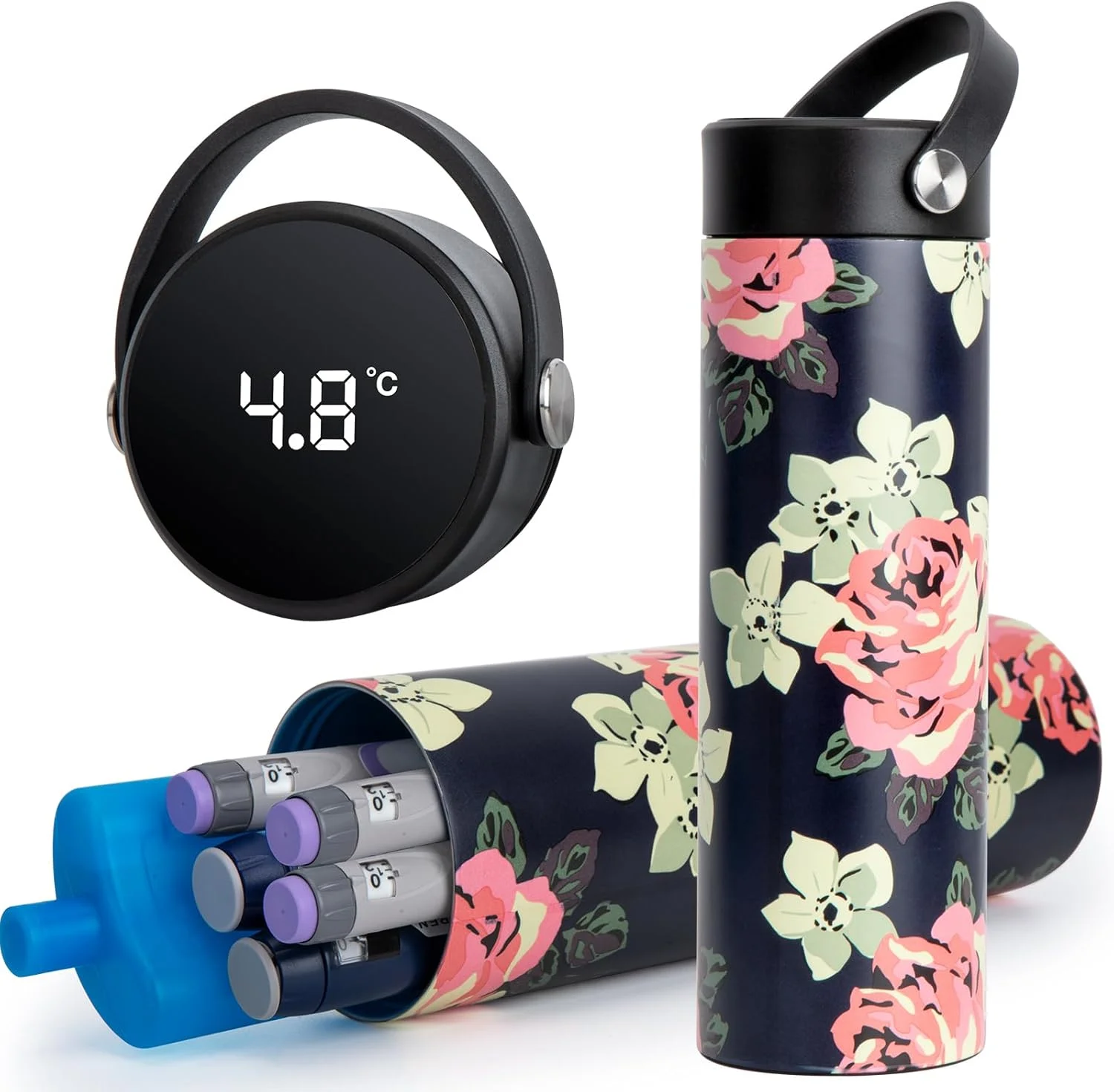 کیف خنک نگهدارنده قلم انسولین SUNMON با نمایشگر دما سانتیگراد/فارنهایت، کیف مسافرتی قابل حمل خنک کننده قلم دیابتی با بسته یخ برای خنک نگه داشتن و نگهداری لوازم دیابتی کیف خنک نگهدارنده قلم انسولین SUNMON با نمایشگر دما سانتیگراد/فارنهایت، کیف مسافرتی قابل حمل خنک کننده قلم دیابتی با بسته یخ برای خنک نگه داشتن و نگهداری لوازم دیابتی