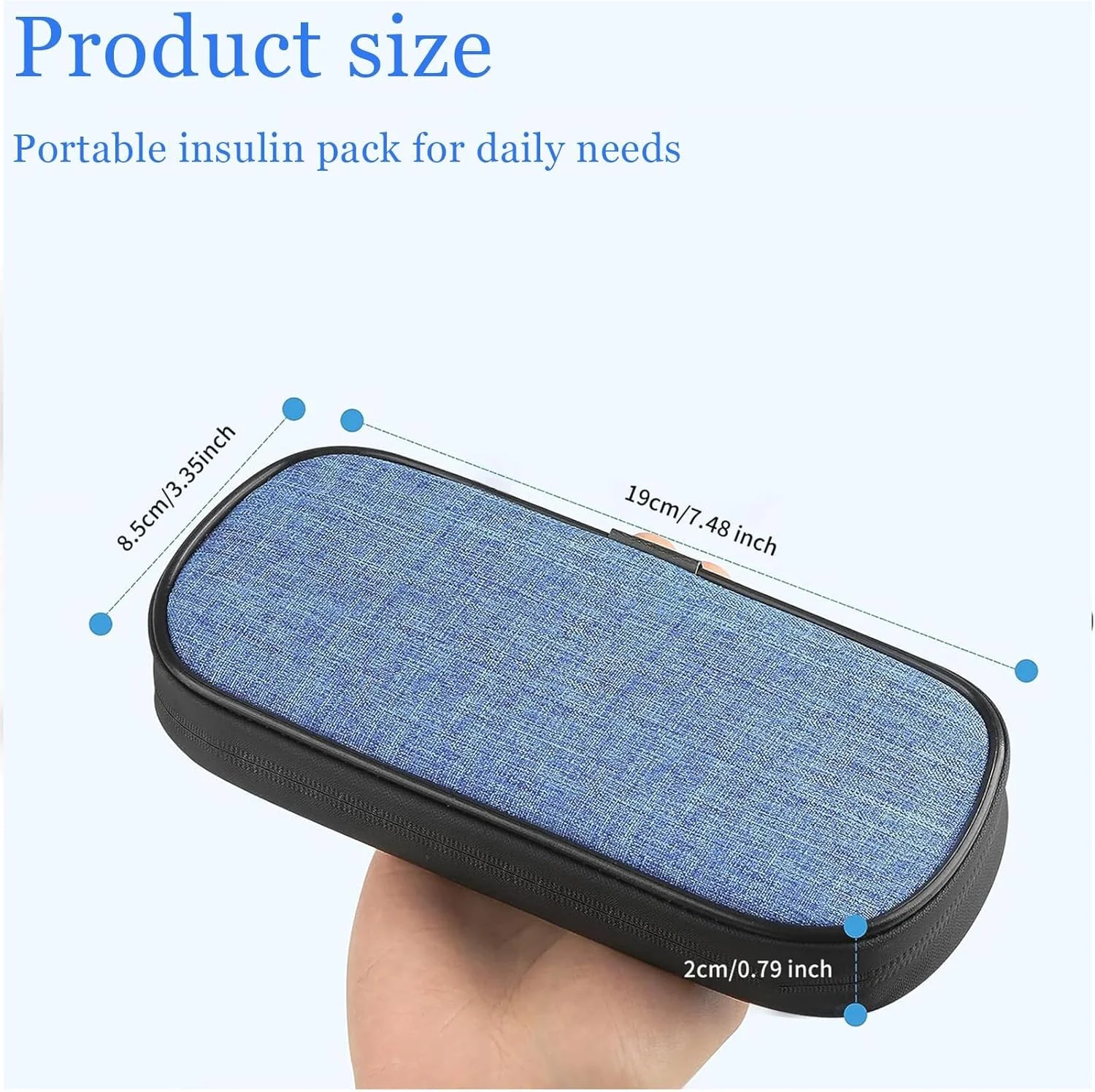 کیف خنک نگهدارنده انسولین، کیف قلم انسولین به همراه 2 بسته یخ خنک کننده انسولین، خنک کننده دارو برای کیف حمل انسولین، کیف انسولین برای لوازم دیابتی (آبی) کیف خنک نگهدارنده انسولین، کیف قلم انسولین به همراه 2 بسته یخ خنک کننده انسولین، خنک کننده دارو برای کیف حمل انسولین، کیف انسولین برای لوازم دیابتی (آبی)