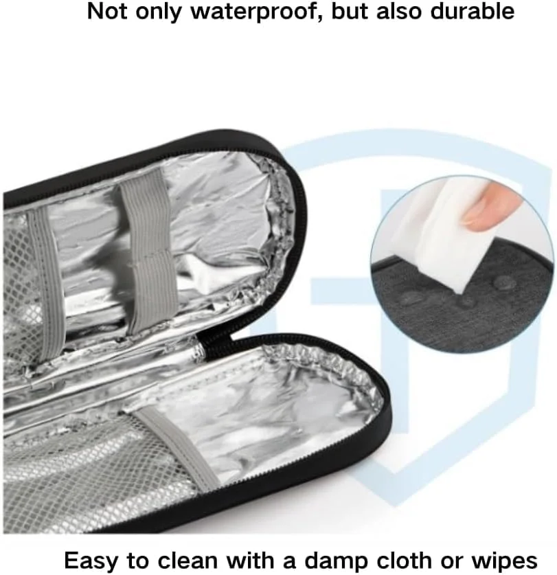 کیف خنک نگهدارنده قلم انسولین به همراه 2 بسته یخ 90 گرمی تایید شده، کیف عایق خنک کننده برای قلم های انسولین، جمع و جور برای زندگی روزمره و سفرها