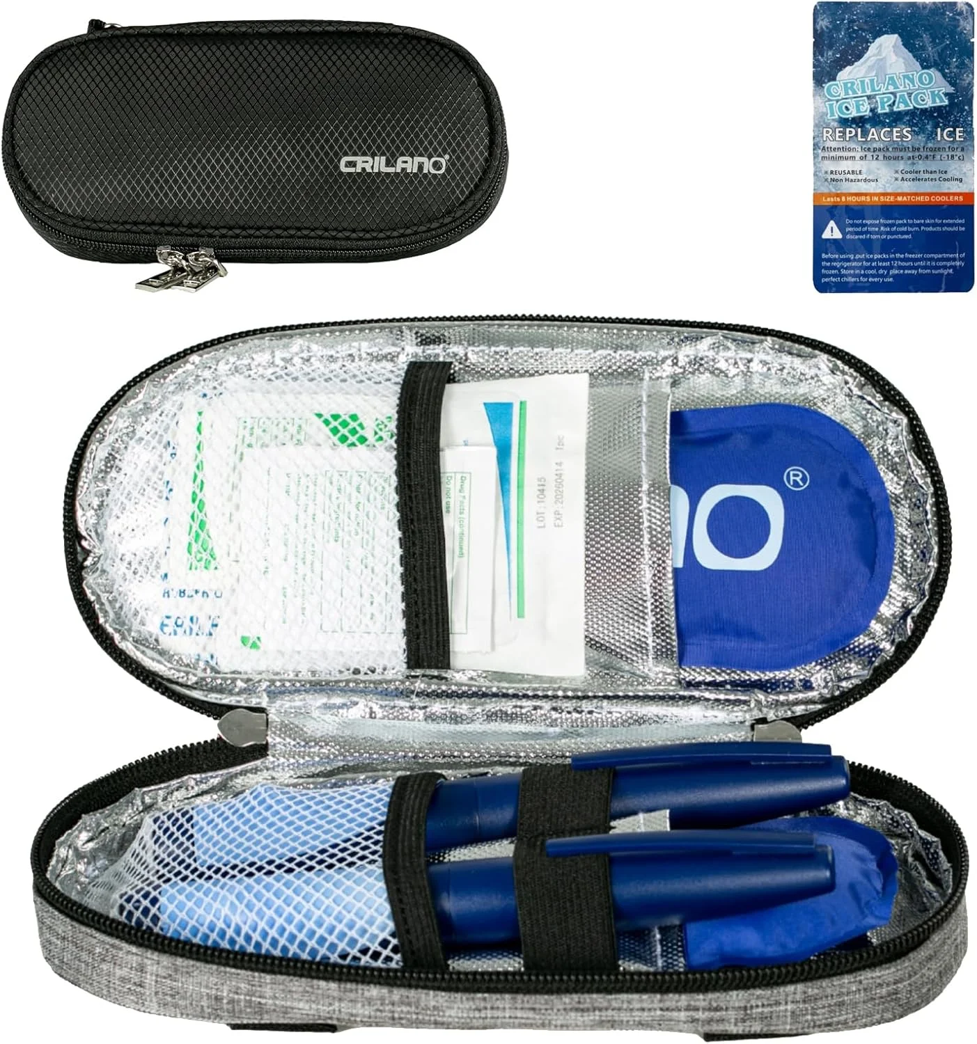 کیف خنک نگهدارنده انسولین Drasry، کیف عایق دار مخصوص دیابتی ها، کیف لوازم پزشکی به همراه 2 بسته یخ و لایه عایق برای مسافرت (مشکی) کیف خنک نگهدارنده انسولین Drasry، کیف عایق دار مخصوص دیابتی ها، کیف لوازم پزشکی به همراه 2 بسته یخ و لایه عایق برای مسافرت (مشکی)