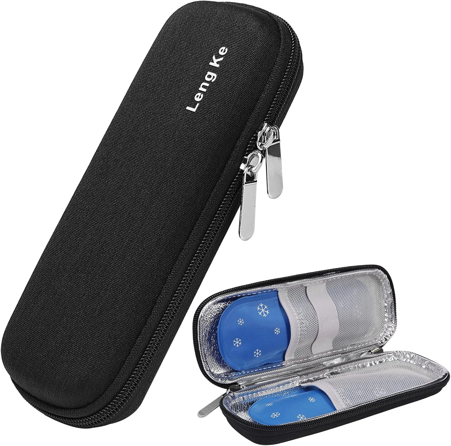 کیف حمل سخت و خنک کننده انسولین فشرده JAKAGO EVA، سبک و بادوام، بسته های مسافرتی کوچک دیابتی برای قلم های انسولین و سوزن ها با 2 بسته یخ (مشکی) کیف حمل سخت و خنک کننده انسولین فشرده JAKAGO EVA، سبک و بادوام، بسته های مسافرتی کوچک دیابتی برای قلم های انسولین و سوزن ها با 2 بسته یخ (مشکی)