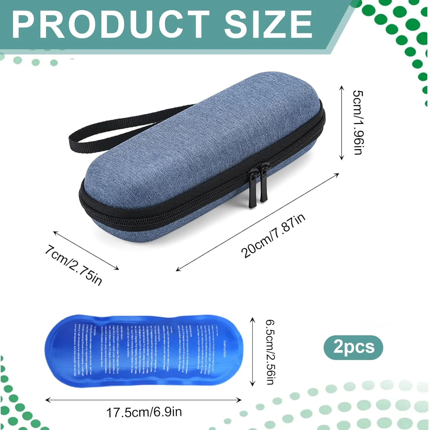 کیف خنک نگهدارنده انسولین JKYVAA، قابل حمل، کوچک، عایق دار، آبی رنگ، مناسب برای قلم انسولین، سوزن، اپی پن و سرنگ های انسولین (بدون بسته یخ)