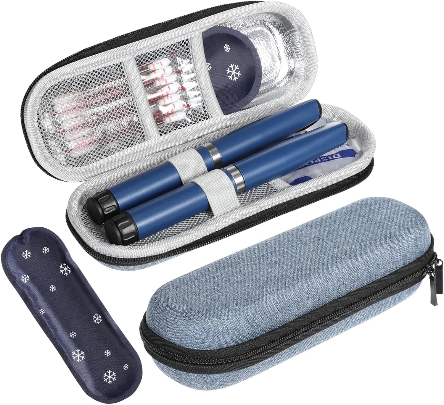 کیف خنک کننده مسافرتی دارو، کیف خنک کننده دیابتی برای سفر با 1 بسته یخ، سازمان دهنده عایق برای قلم های انسولین و سایر لوازم دیابتی کیف خنک کننده مسافرتی دارو، کیف خنک کننده دیابتی برای سفر با 1 بسته یخ، سازمان دهنده عایق برای قلم های انسولین و سایر لوازم دیابتی