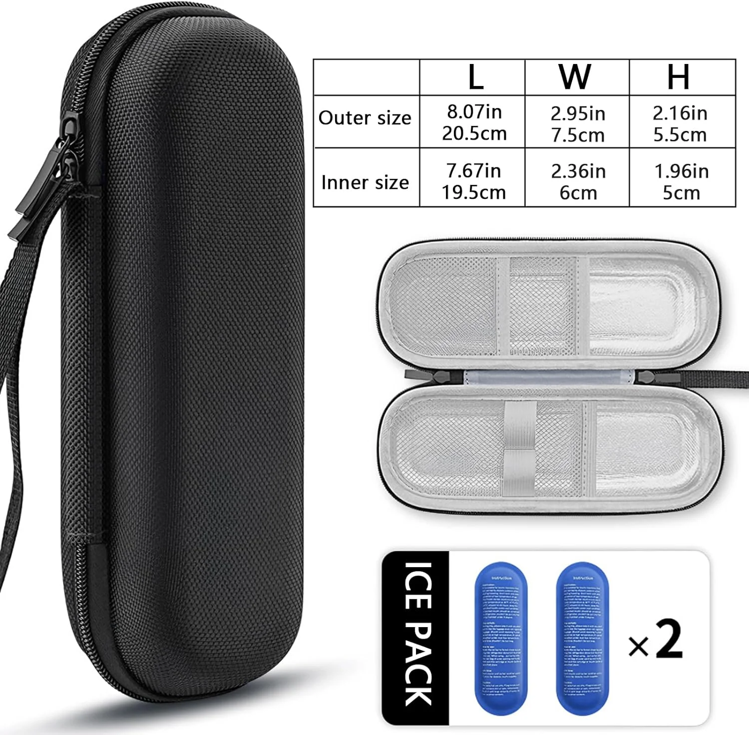 کیف خنک نگهدارنده انسولین مسافرتی با 2 بسته یخ، کیف خنک نگهدارنده قلم انسولین قابل حمل 2.1''x3''x8'' برای بیماران دیابتی در گردش، مسافرت و کار کیف خنک نگهدارنده انسولین مسافرتی با 2 بسته یخ، کیف خنک نگهدارنده قلم انسولین قابل حمل 2.1''x3''x8'' برای بیماران دیابتی در گردش، مسافرت و کار