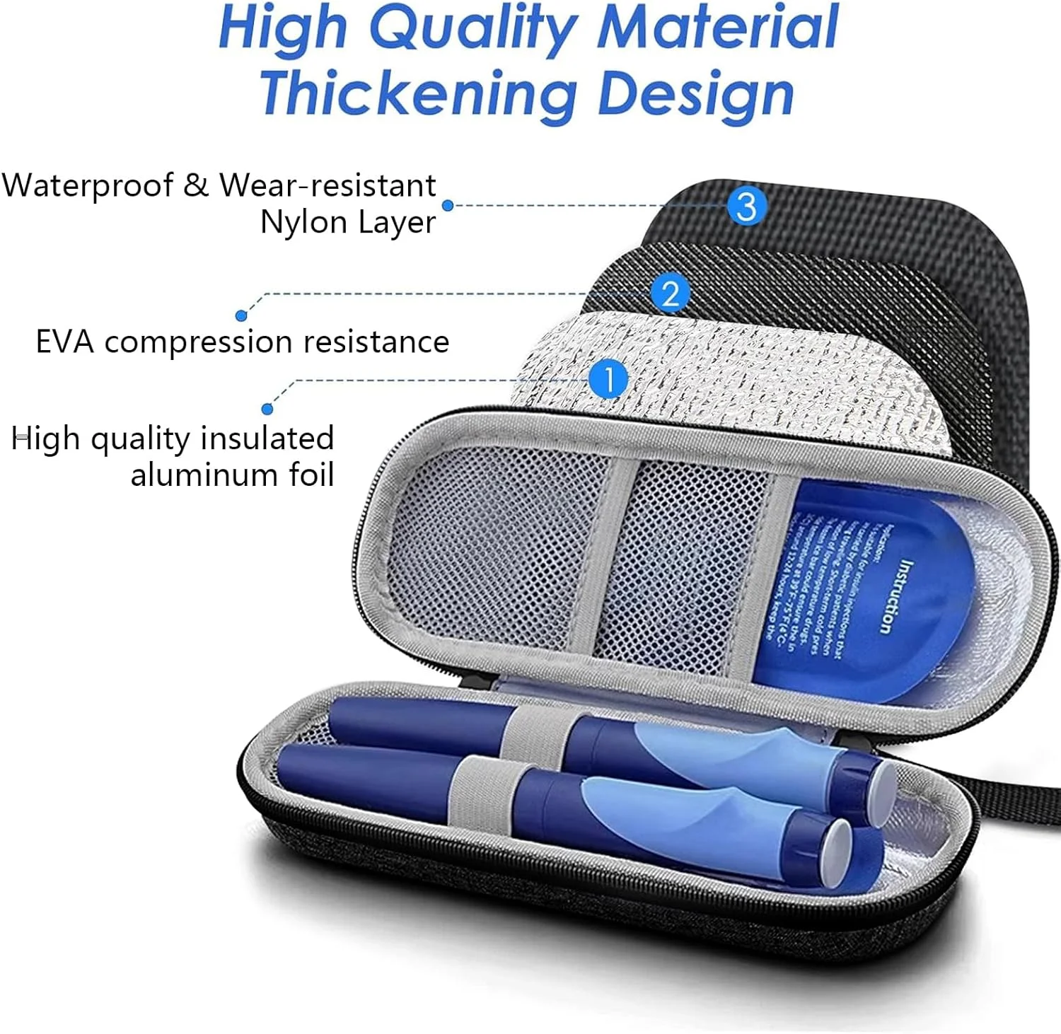کیف خنک نگهدارنده انسولین مسافرتی با 2 بسته یخ، کیف خنک نگهدارنده قلم انسولین قابل حمل 2.1''x3''x8'' برای بیماران دیابتی در گردش، مسافرت و کار کیف خنک نگهدارنده انسولین مسافرتی با 2 بسته یخ، کیف خنک نگهدارنده قلم انسولین قابل حمل 2.1''x3''x8'' برای بیماران دیابتی در گردش، مسافرت و کار