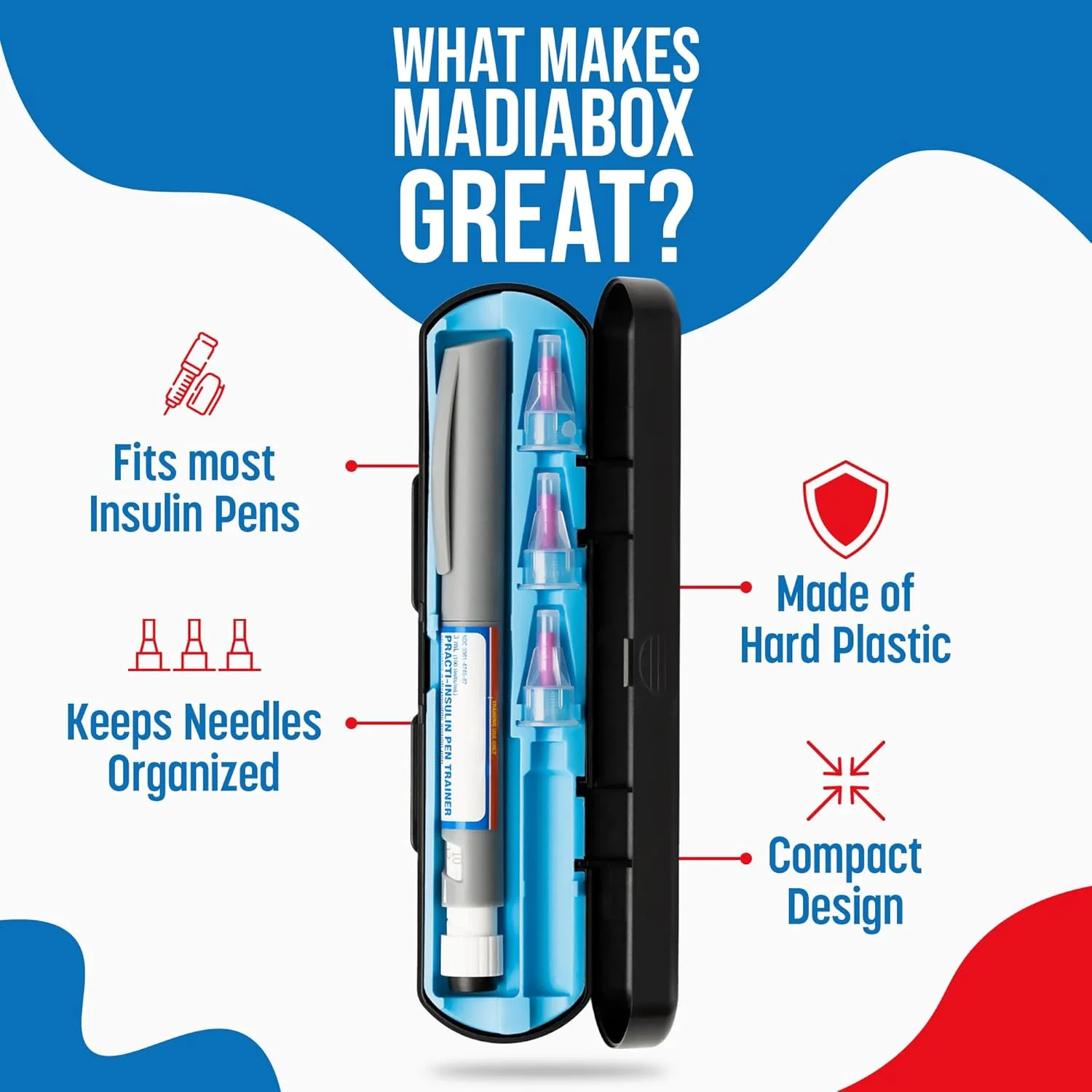 کیف نگهدارنده قلم و سوزن انسولین - کیف مسافرتی بادوام و قابل حمل برای نگهداری ایمن لوازم دیابتی - سازمان دهنده های مراقبت از دیابت و کیت های مسافرتی - محفظه انسولین برای قلم و سوزن