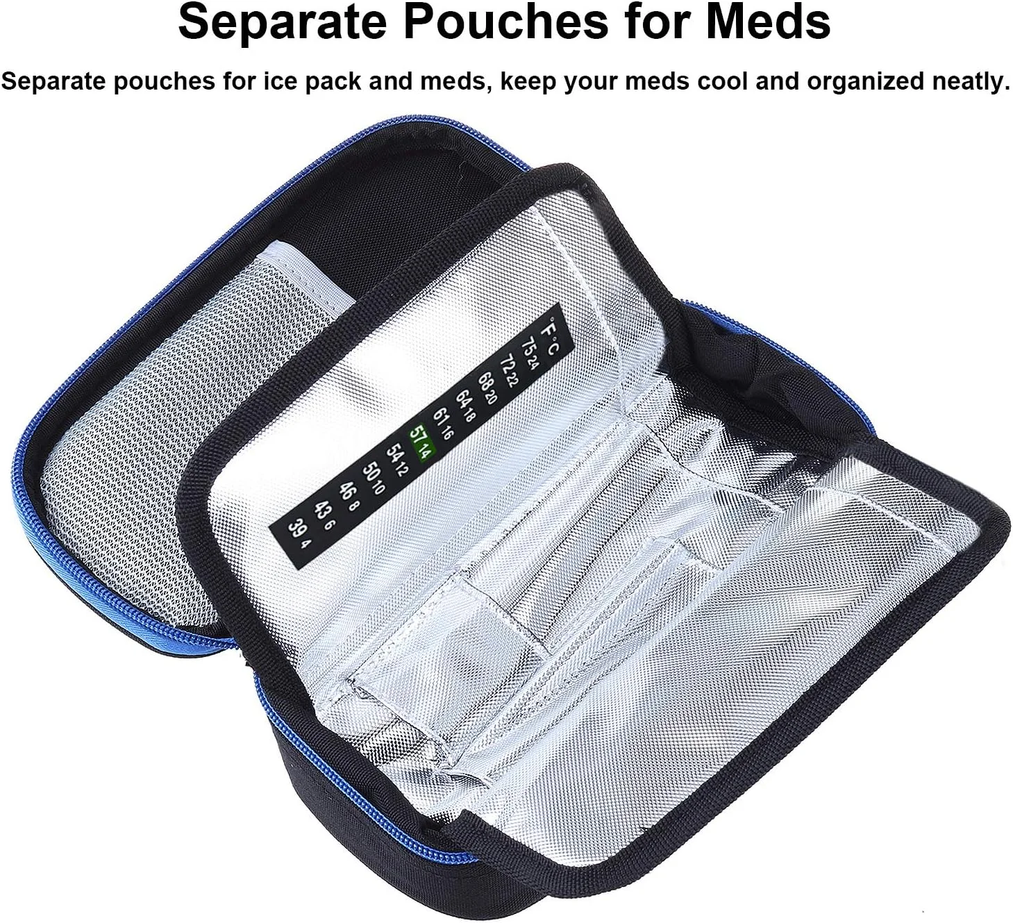 کیف خنک نگهدارنده دارو پاراتک با پارچه آکسفورد، مناسب سفر، به همراه 2 بسته یخ برای خنک نگه داشتن داروی دیابت