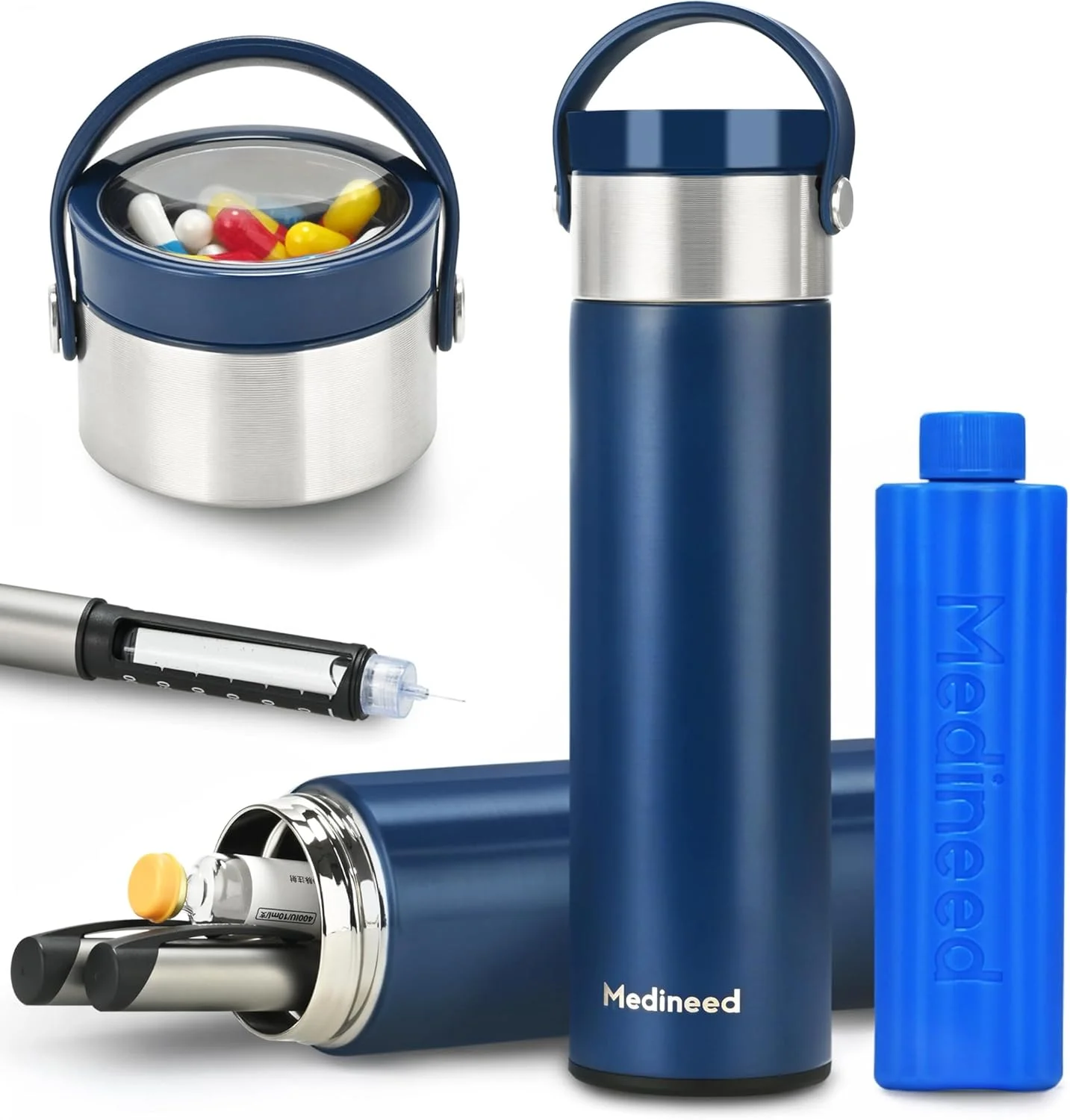 کیف خنک نگهدارنده انسولین MEDINEED، 60 ساعت، 3 قلم، سازمان دهنده داروی مسافرتی دیابت، خنک کننده دارو برای مراقبت از دیابت در سفر، کیت داروی مسافرتی با بسته های یخ مورد تایید TSA (آبی) کیف خنک نگهدارنده انسولین MEDINEED، 60 ساعت، 3 قلم، سازمان دهنده داروی مسافرتی دیابت، خنک کننده دارو برای مراقبت از دیابت در سفر، کیت داروی مسافرتی با بسته های یخ مورد تایید TSA (آبی)