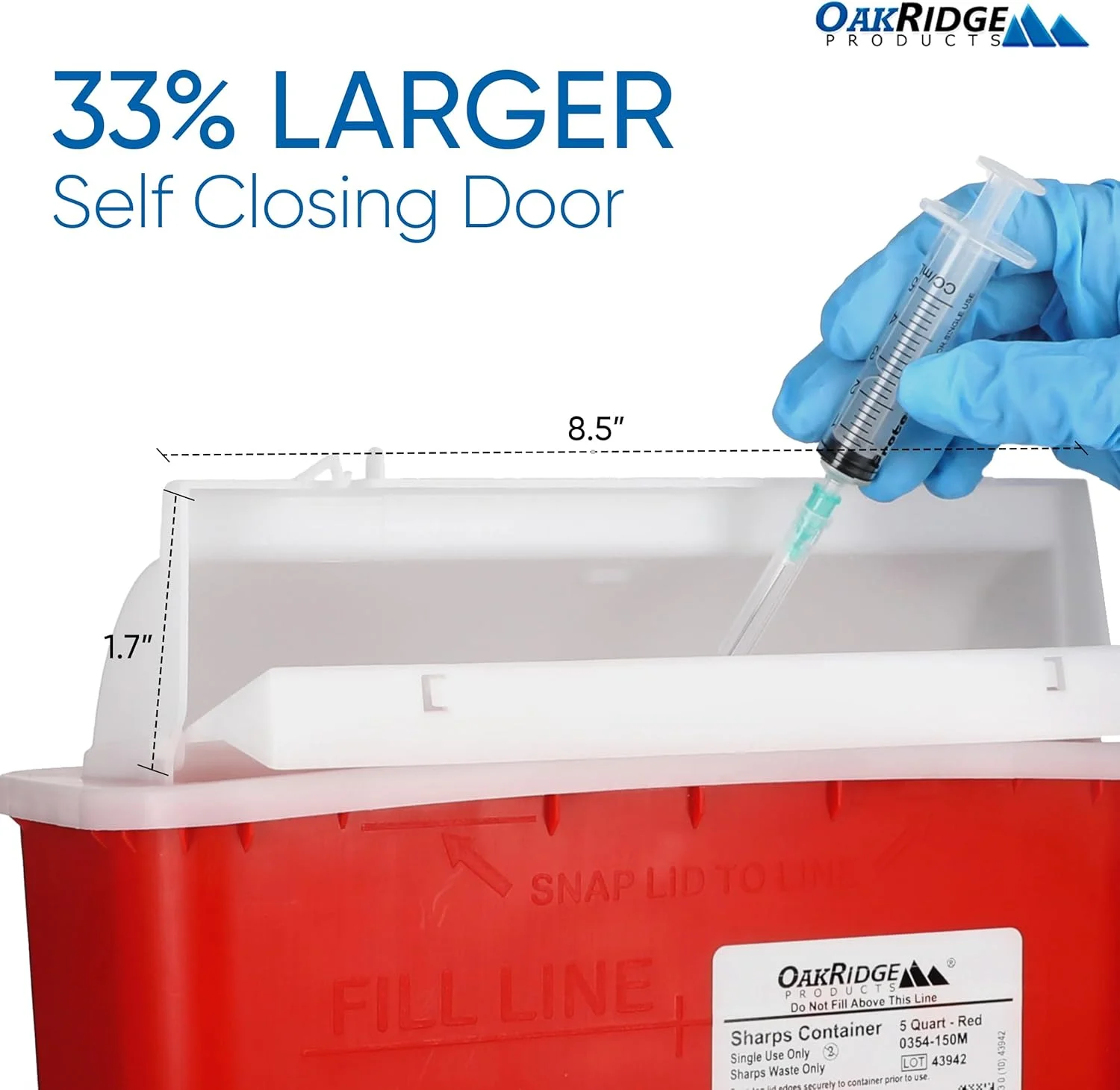 ظرف جمع آوری اشیاء تیز و برنده OakRidge Products با ظرفیت 5 کوارت (بسته 2 عددی) با درب مدل صندوق پستی | قرمز متوسط تایید شده ظرف جمع آوری اشیاء تیز و برنده OakRidge Products با ظرفیت 5 کوارت (بسته 2 عددی) با درب مدل صندوق پستی | قرمز متوسط تایید شده