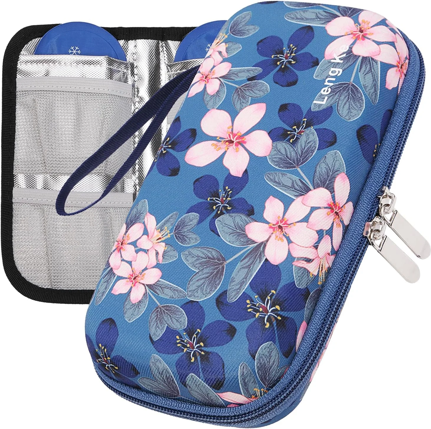 کیف خنک نگهدارنده انسولین برای حمل دارو، با 2 بسته ژل یخ، کیف مسافرتی قابل حمل برای خنک نگه داشتن داروهای دیابتی، کیف بادوام لوازم پزشکی برای خانه، محل کار، پیاده روی و فضای باز (گل آبی) کیف خنک نگهدارنده انسولین برای حمل دارو، با 2 بسته ژل یخ، کیف مسافرتی قابل حمل برای خنک نگه داشتن داروهای دیابتی، کیف بادوام لوازم پزشکی برای خانه، محل کار، پیاده روی و فضای باز (گل آبی)