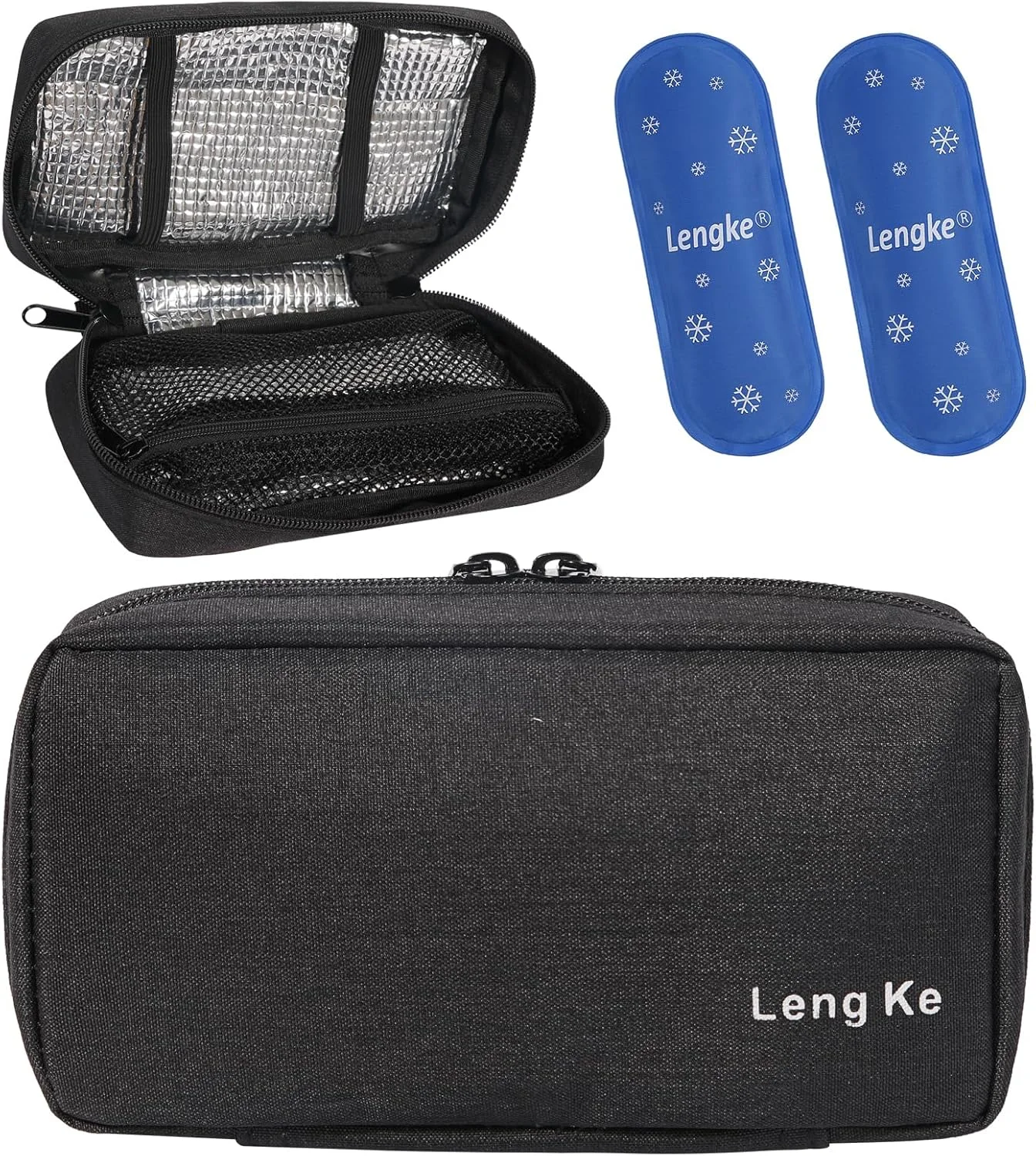 کیف خنک کننده انسولین OVAKIA، سازمان دهنده داروی مسافرتی، کیف دستی خنک کننده لوازم دیابتی قابل حمل با 2 بسته ژل یخ (مشکی) کیف خنک کننده انسولین OVAKIA، سازمان دهنده داروی مسافرتی، کیف دستی خنک کننده لوازم دیابتی قابل حمل با 2 بسته ژل یخ (مشکی)