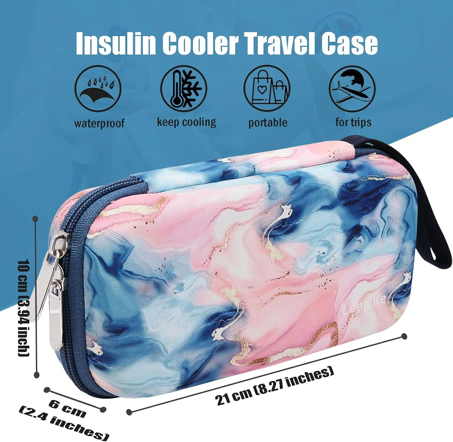 کیف خنک نگهدارنده دارو OVAKIA برای حمل دارو، با 2 بسته یخ ژله ای، کیف مسافرتی قابل حمل خنک کننده، کیف بادوام لوازم پزشکی برای خانه، دفتر، پیاده روی، فضای باز (صورتی طرح دار) کیف خنک نگهدارنده دارو OVAKIA برای حمل دارو، با 2 بسته یخ ژله ای، کیف مسافرتی قابل حمل خنک کننده، کیف بادوام لوازم پزشکی برای خانه، دفتر، پیاده روی، فضای باز (صورتی طرح دار)