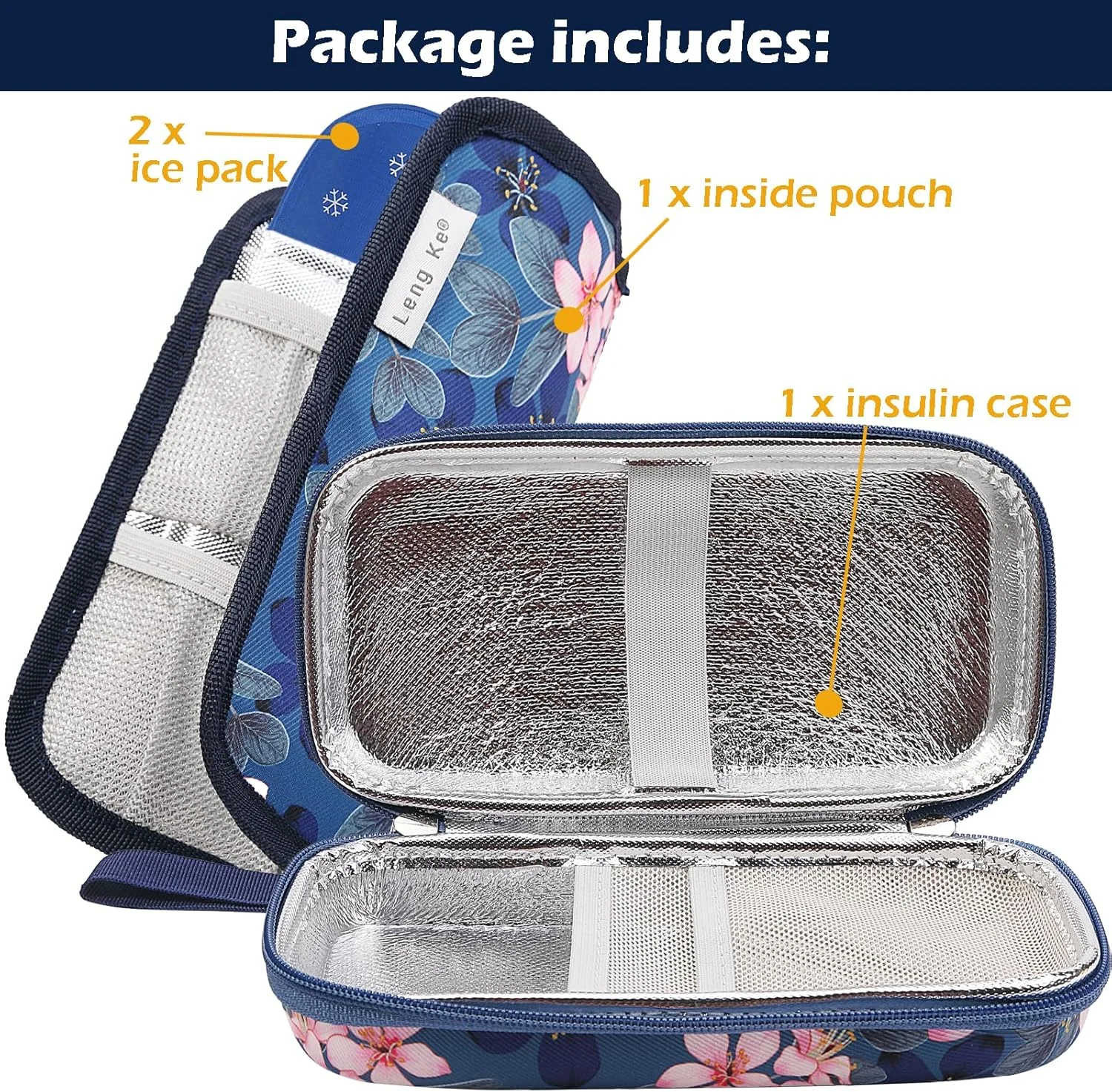 کیف خنک نگهدارنده انسولین برای حمل دارو، با 2 بسته ژل یخ، کیف مسافرتی قابل حمل برای خنک نگه داشتن داروهای دیابتی، کیف بادوام لوازم پزشکی برای خانه، محل کار، پیاده روی و فضای باز (گل آبی) کیف خنک نگهدارنده انسولین برای حمل دارو، با 2 بسته ژل یخ، کیف مسافرتی قابل حمل برای خنک نگه داشتن داروهای دیابتی، کیف بادوام لوازم پزشکی برای خانه، محل کار، پیاده روی و فضای باز (گل آبی)