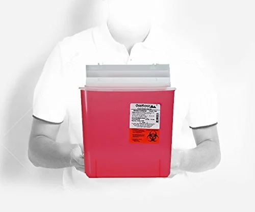 ظرف امحاء اشیاء تیز و برنده OAKRIDGE PRODUCTS، سایز ۵ کوارت، با درب مدل کندال