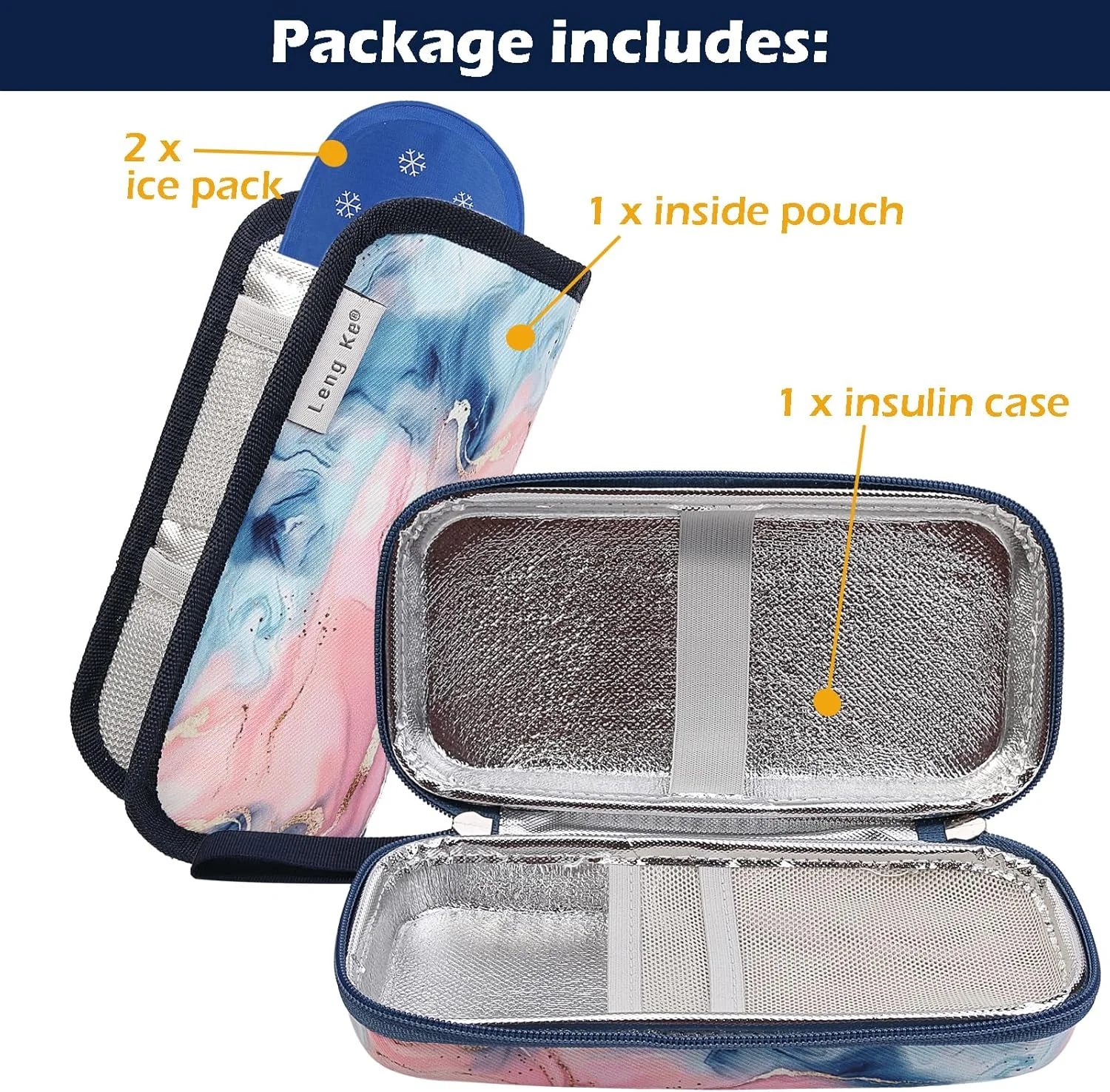 کیف خنک نگهدارنده دارو OVAKIA برای حمل دارو، با 2 بسته یخ ژله ای، کیف مسافرتی قابل حمل خنک کننده، کیف بادوام لوازم پزشکی برای خانه، دفتر، پیاده روی، فضای باز (صورتی طرح دار) کیف خنک نگهدارنده دارو OVAKIA برای حمل دارو، با 2 بسته یخ ژله ای، کیف مسافرتی قابل حمل خنک کننده، کیف بادوام لوازم پزشکی برای خانه، دفتر، پیاده روی، فضای باز (صورتی طرح دار)