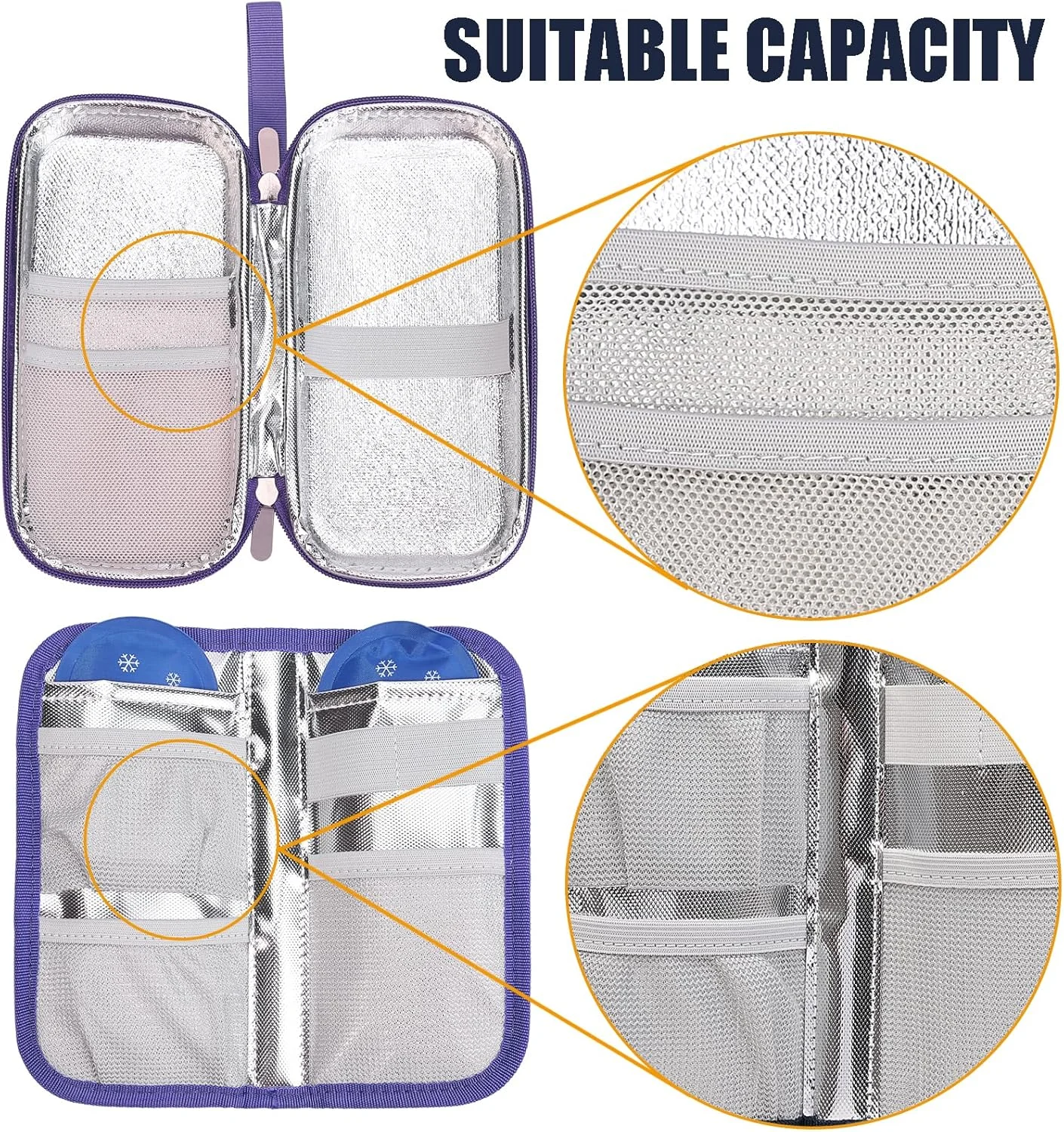 کیف خنک نگهدارنده لوازم پزشکی اواکیا، به همراه 2 بسته ژل یخ، کیف مسافرتی قابل حمل برای خنک نگه داشتن دارو، کیف بادوام لوازم پزشکی برای خانه، محل کار، پیاده روی و فضای باز (بنفش یکدست) کیف خنک نگهدارنده لوازم پزشکی اواکیا، به همراه 2 بسته ژل یخ، کیف مسافرتی قابل حمل برای خنک نگه داشتن دارو، کیف بادوام لوازم پزشکی برای خانه، محل کار، پیاده روی و فضای باز (بنفش یکدست)