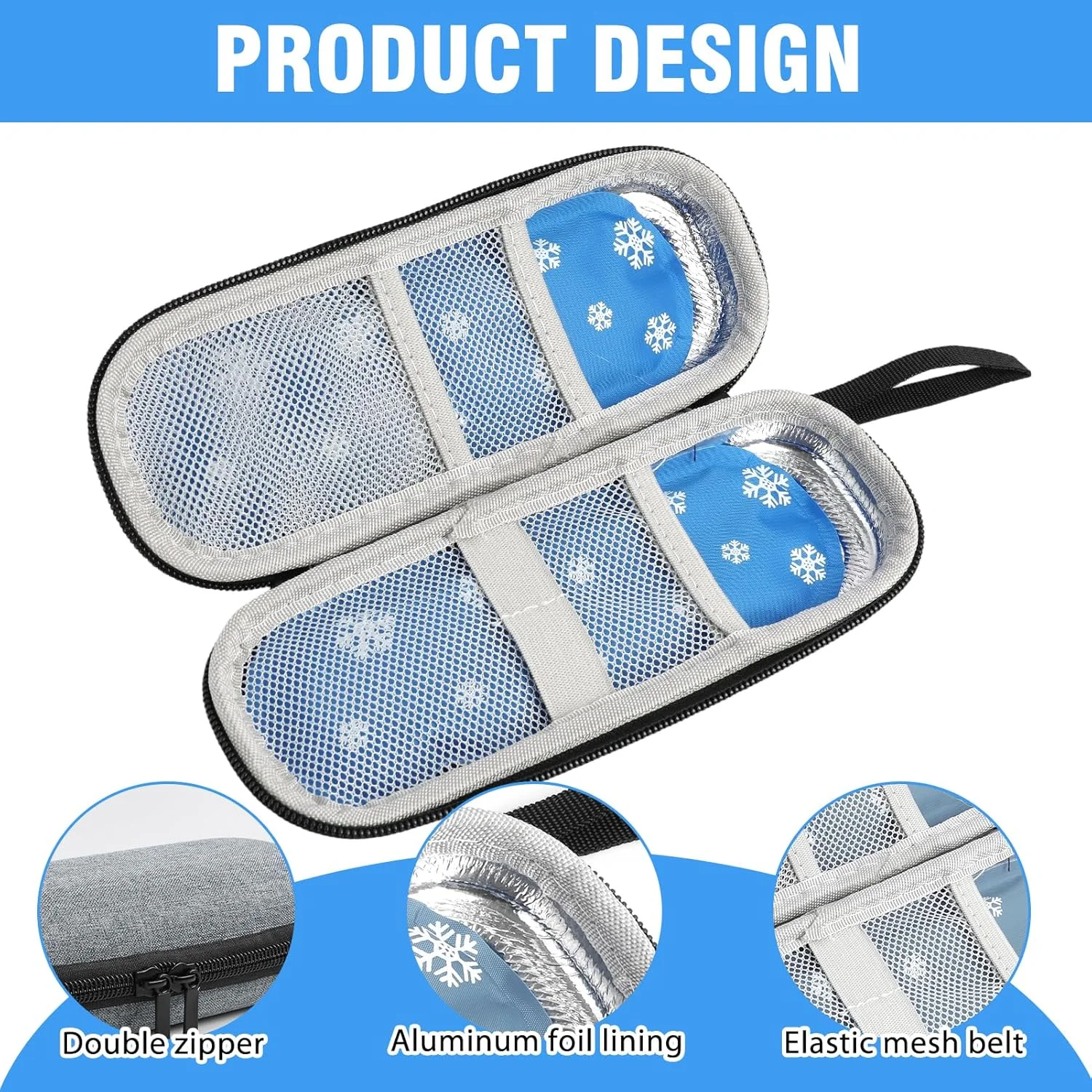 کیف خنک نگهدارنده انسولین، کیف قابل حمل قلم انسولین با 2 بسته یخ نایلونی، کیف عایق برای لوازم دیابتی، سازمان دهنده نگهداری دارو برای دیابتی ها کیف خنک نگهدارنده انسولین، کیف قابل حمل قلم انسولین با 2 بسته یخ نایلونی، کیف عایق برای لوازم دیابتی، سازمان دهنده نگهداری دارو برای دیابتی ها