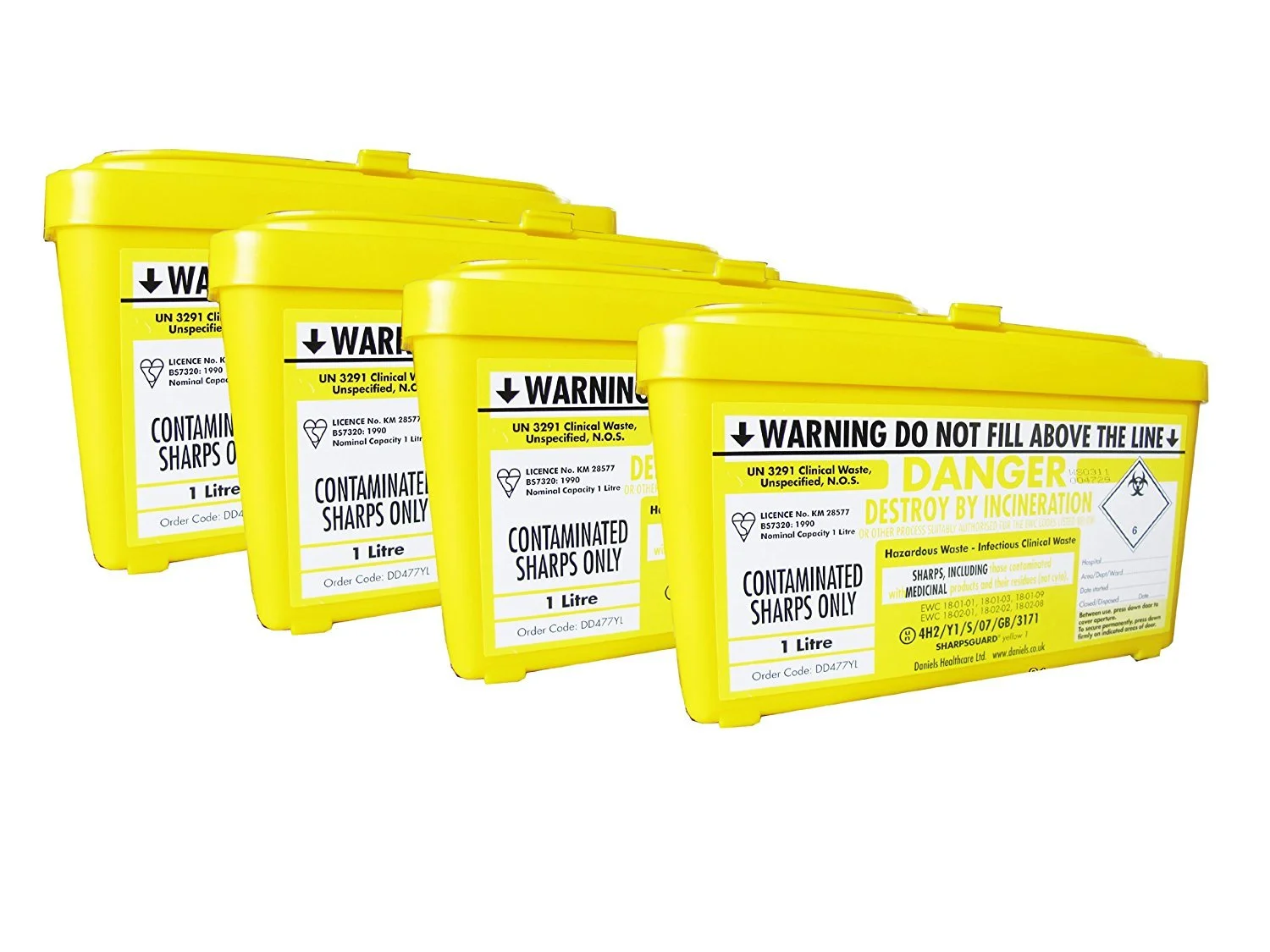 ظرف زباله یک لیتری، زرد، بسته 4 عددی ظرف زباله یک لیتری، زرد، بسته 4 عددی